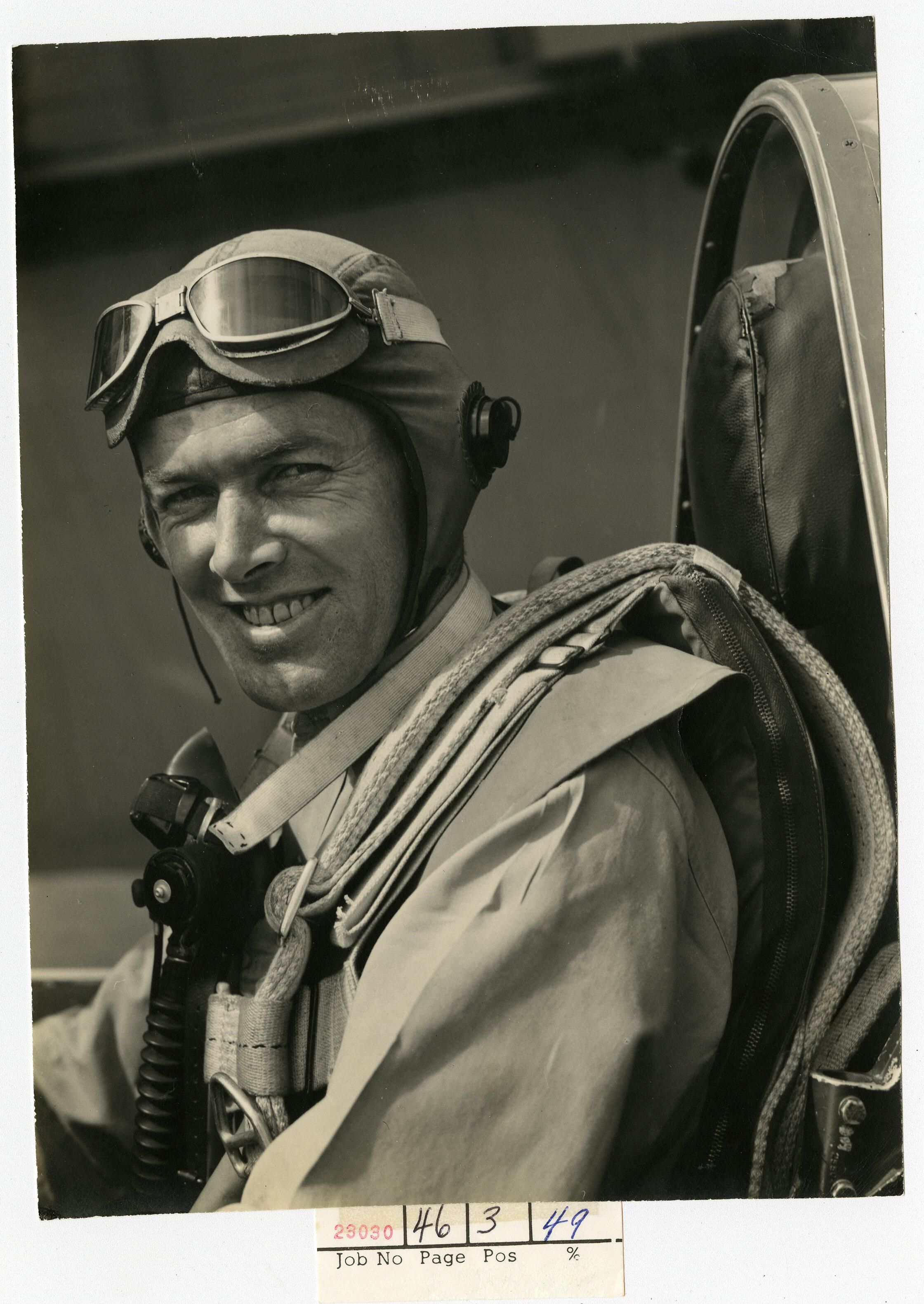 Primary Image of James H. Flatley Jr. in a Cockpit