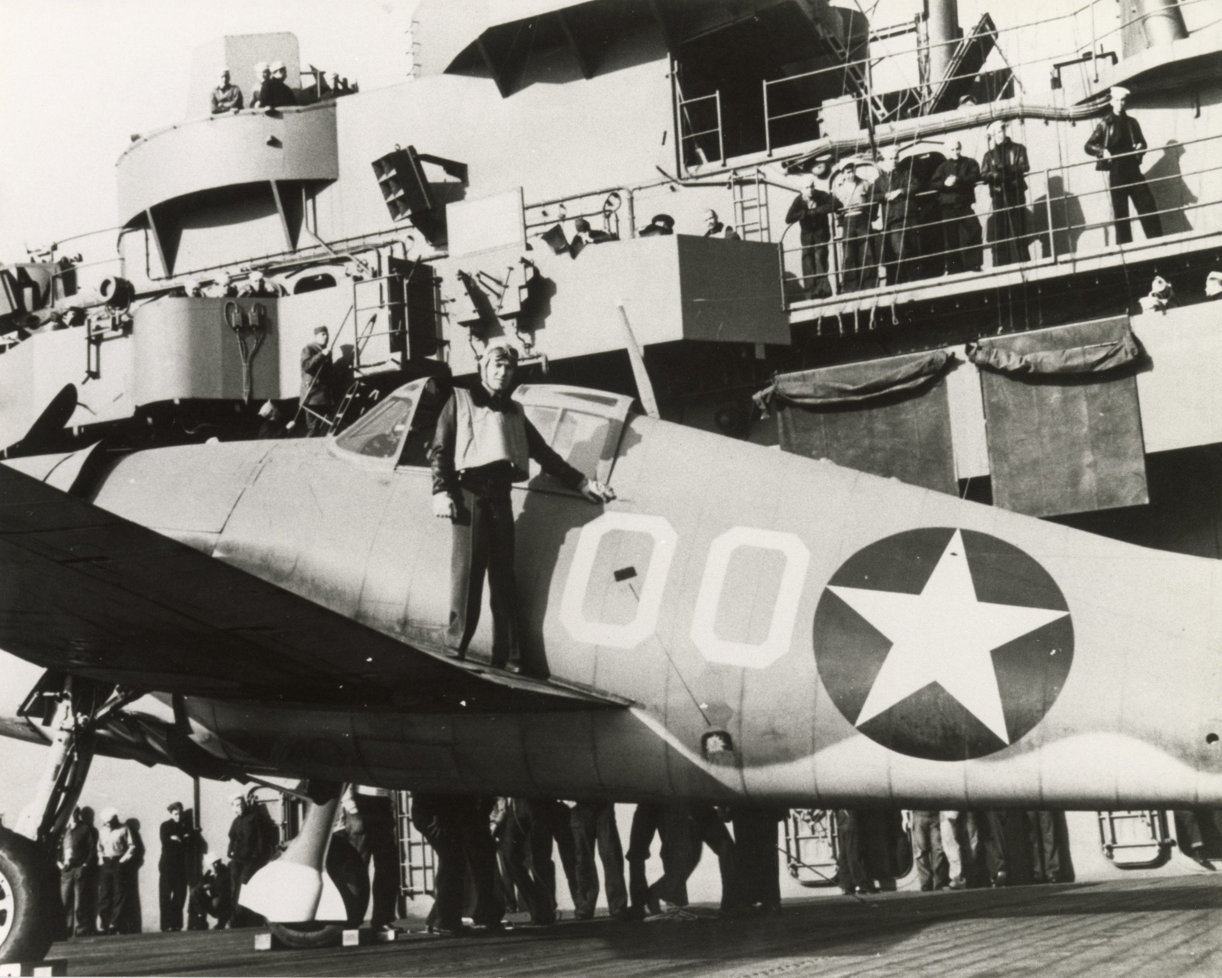 Primary Image of James H. Flatley Jr. with His Hellcat