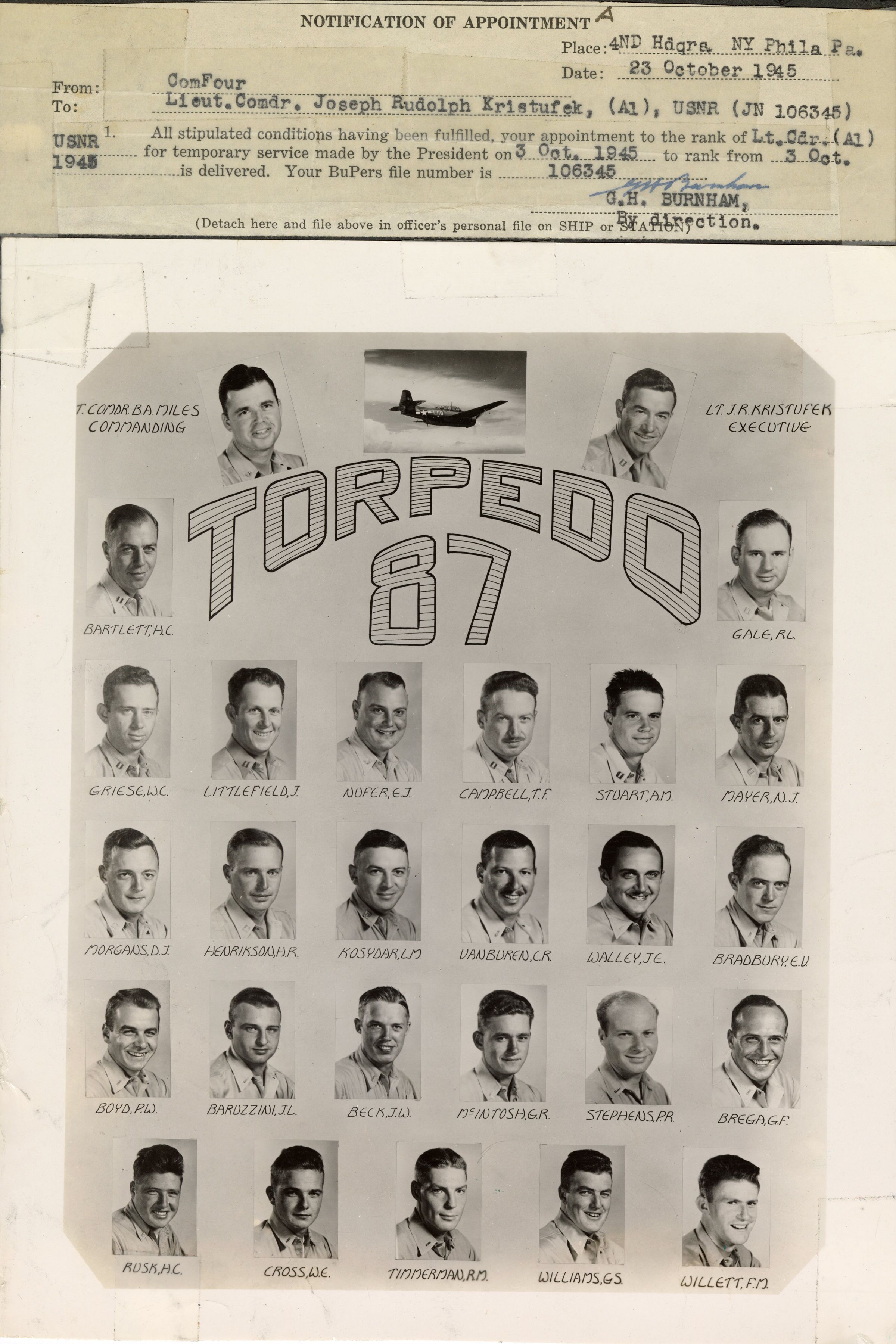 Primary Image of Joseph Kristufek Promotion with Torpedo Squadron 87 Collage