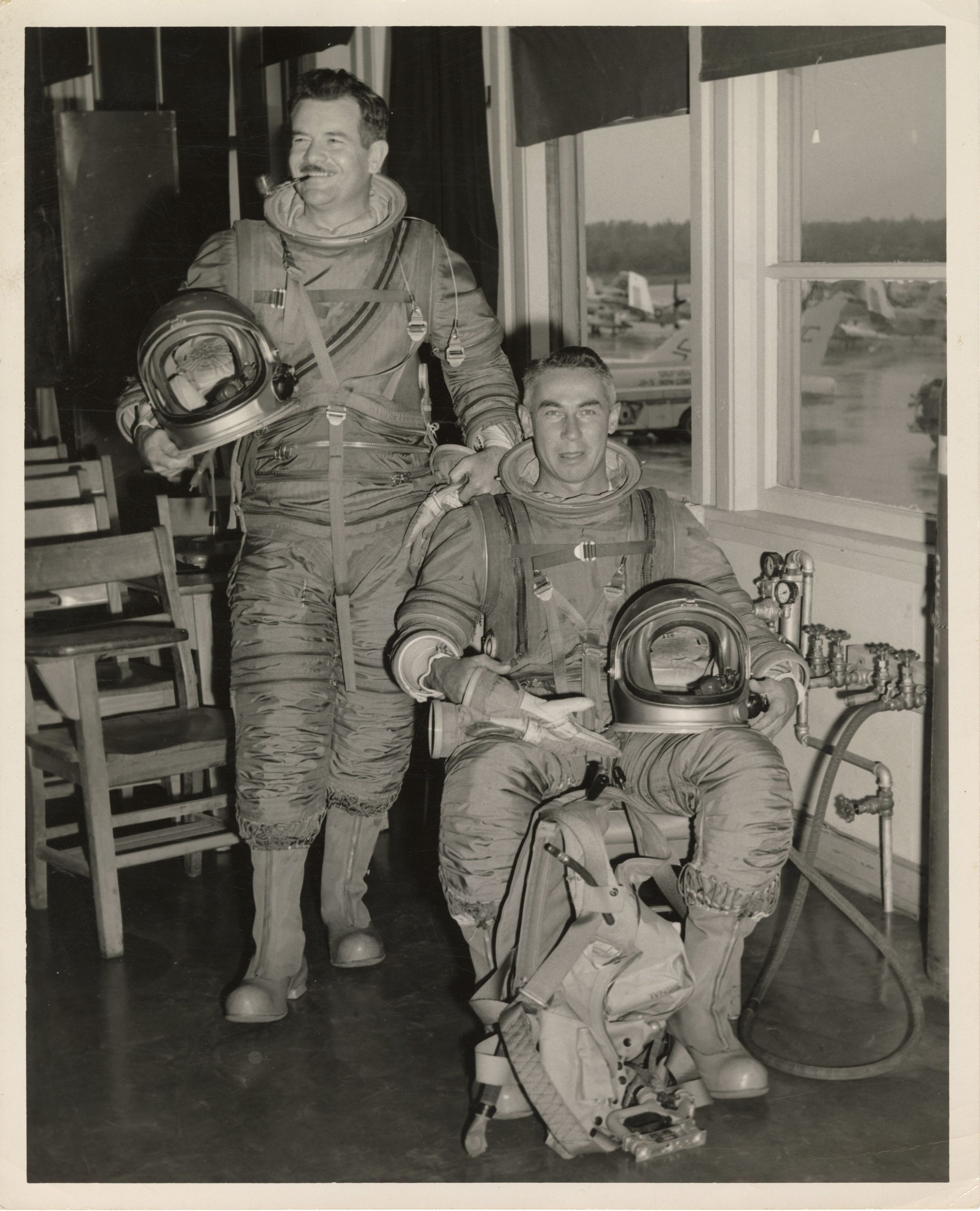 Primary Image of James B. Cain and Lawrence Geis in High Altitude Pressure Suits