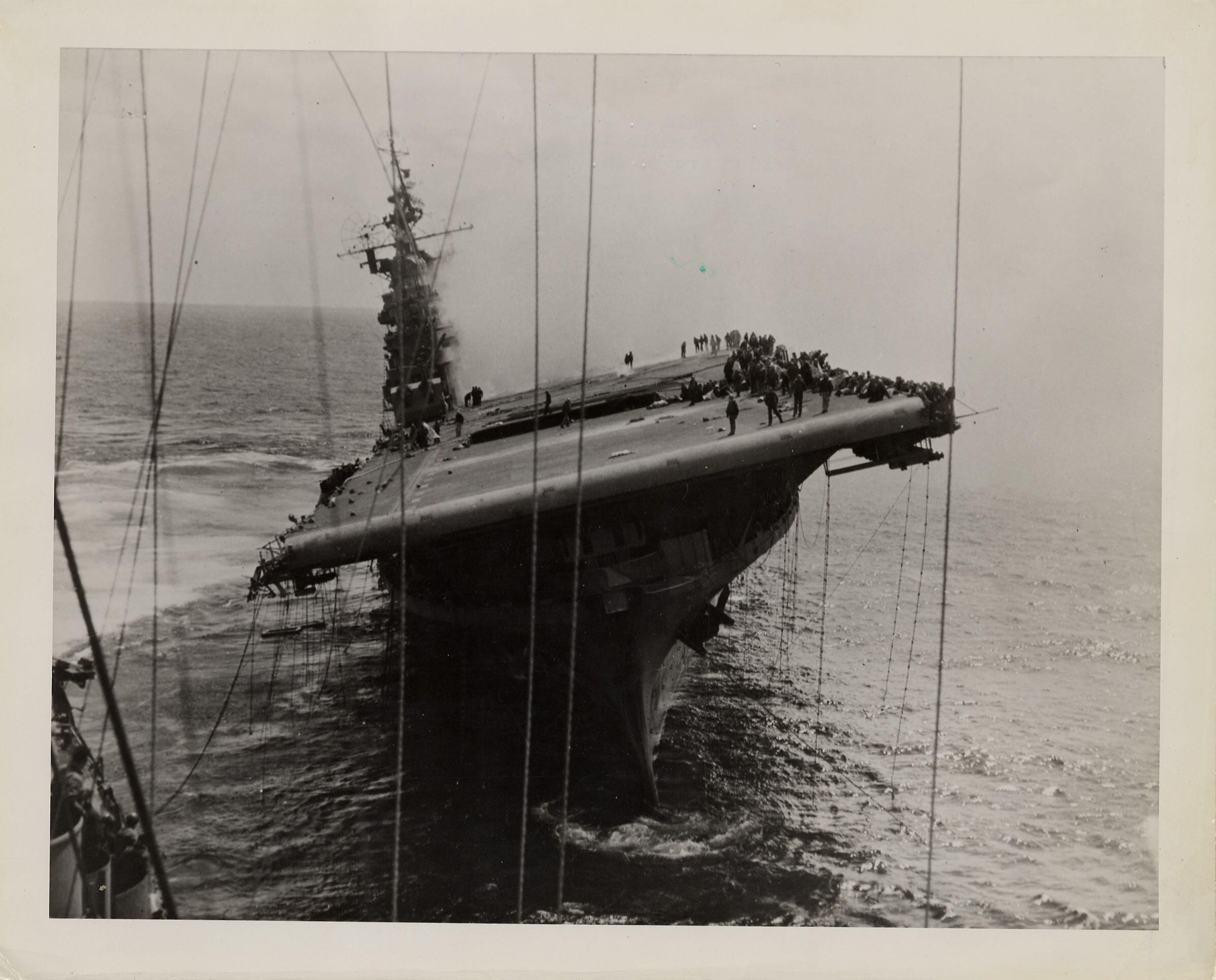 Primary Image of View From the Bow of the USS Franklin (CV-13)