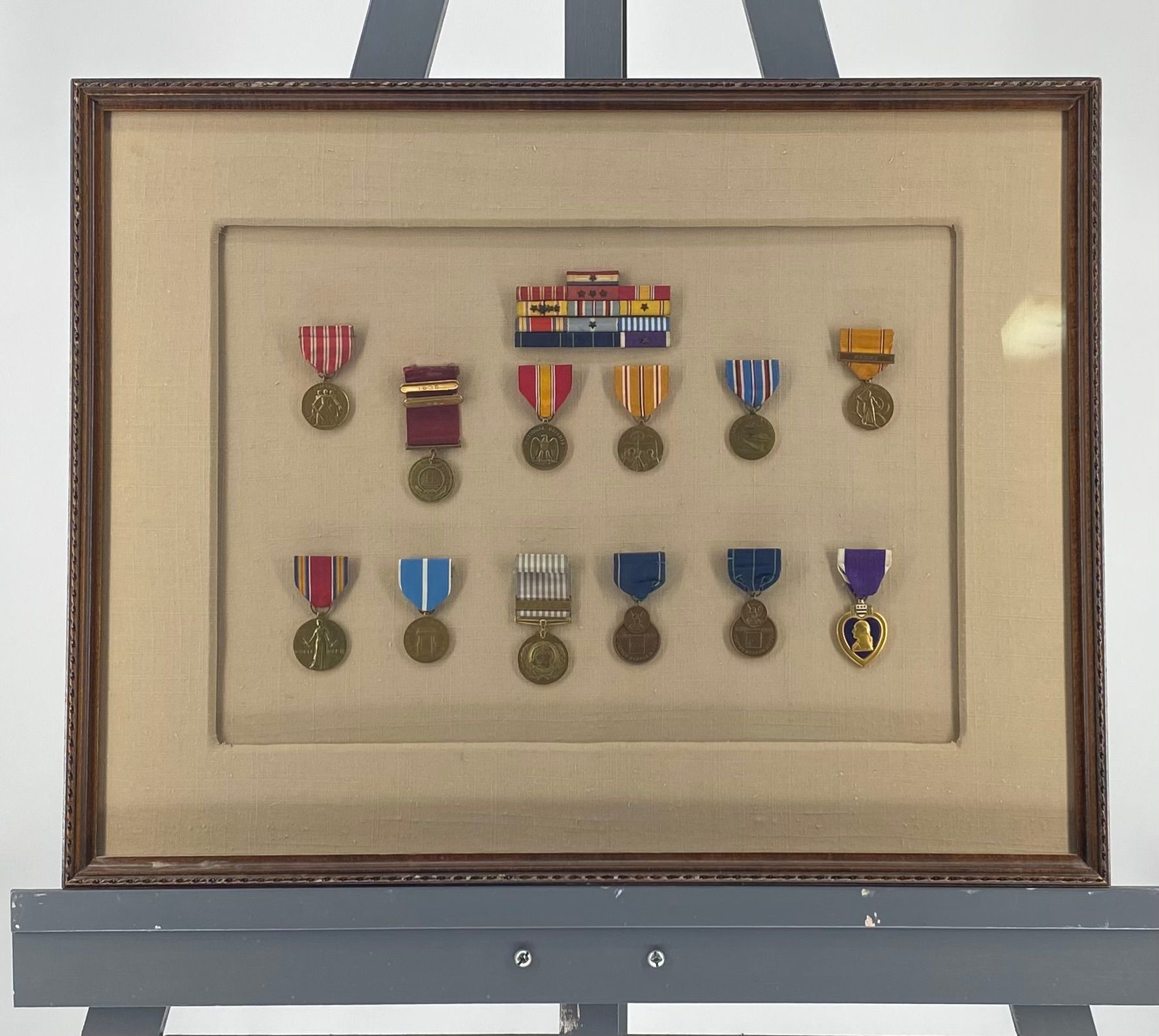 Primary Image of Framed Service Medals Display of Arthur F. Doty, Jr.