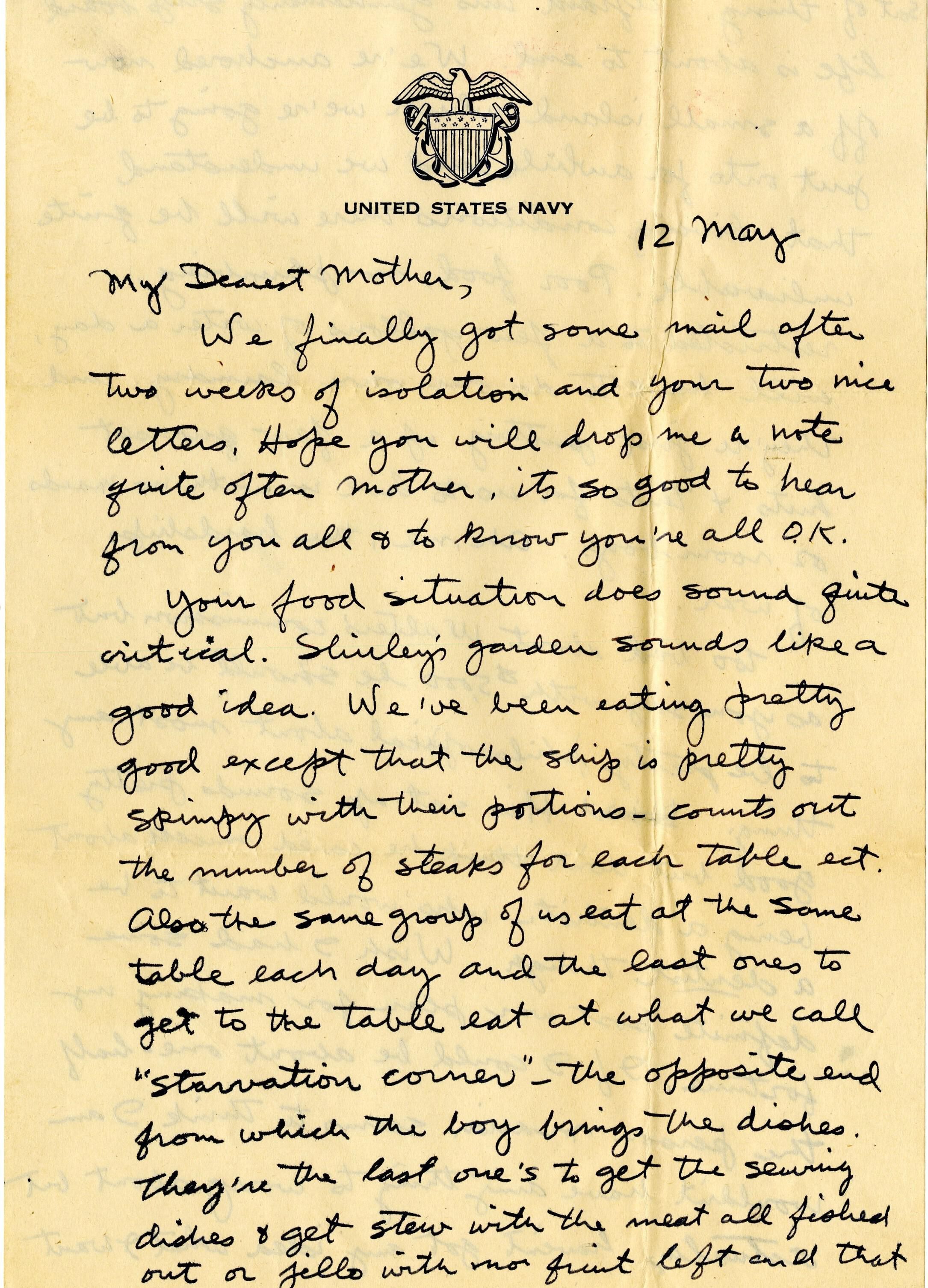 Primary Image of Letter from Gerald Hennesy to His Mother Dated May 12, 1945