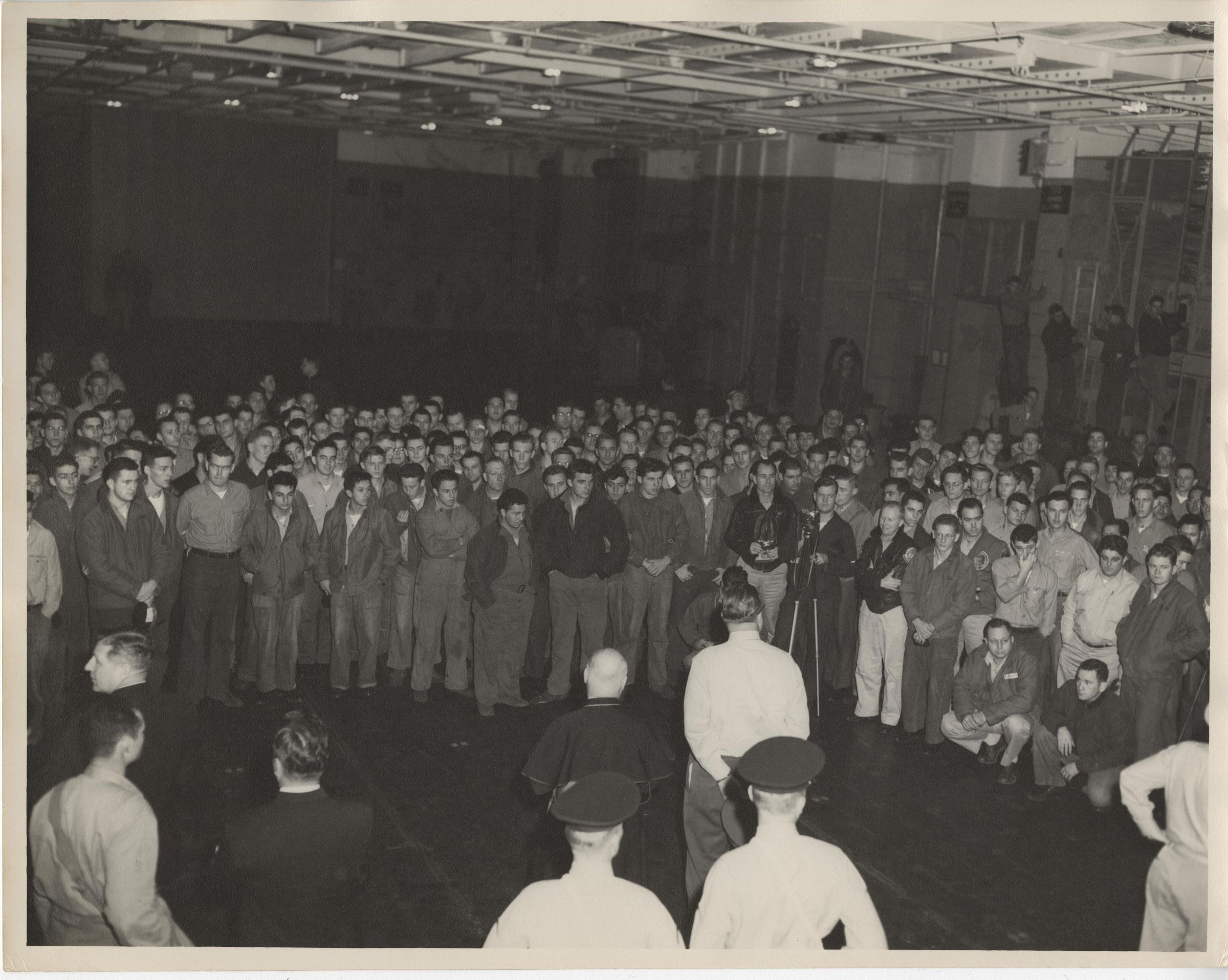 Primary Image of Cardinal Francis Spellman Addressing the Crew