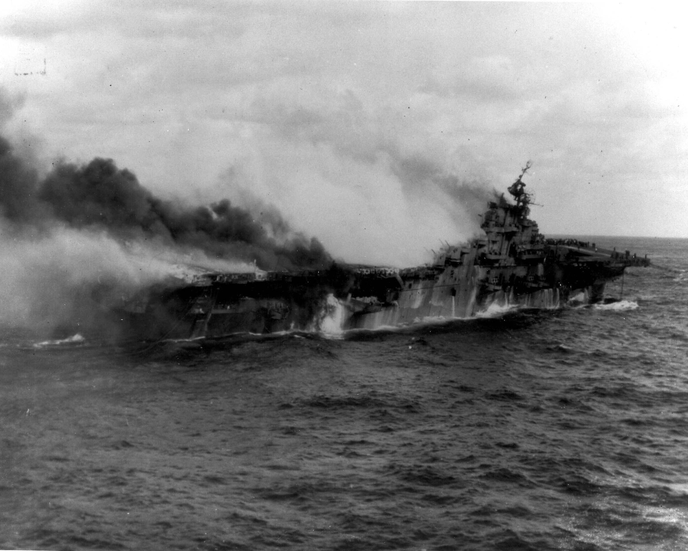 Primary Image of The USS Franklin (CV-13) Battles Fires at Sea