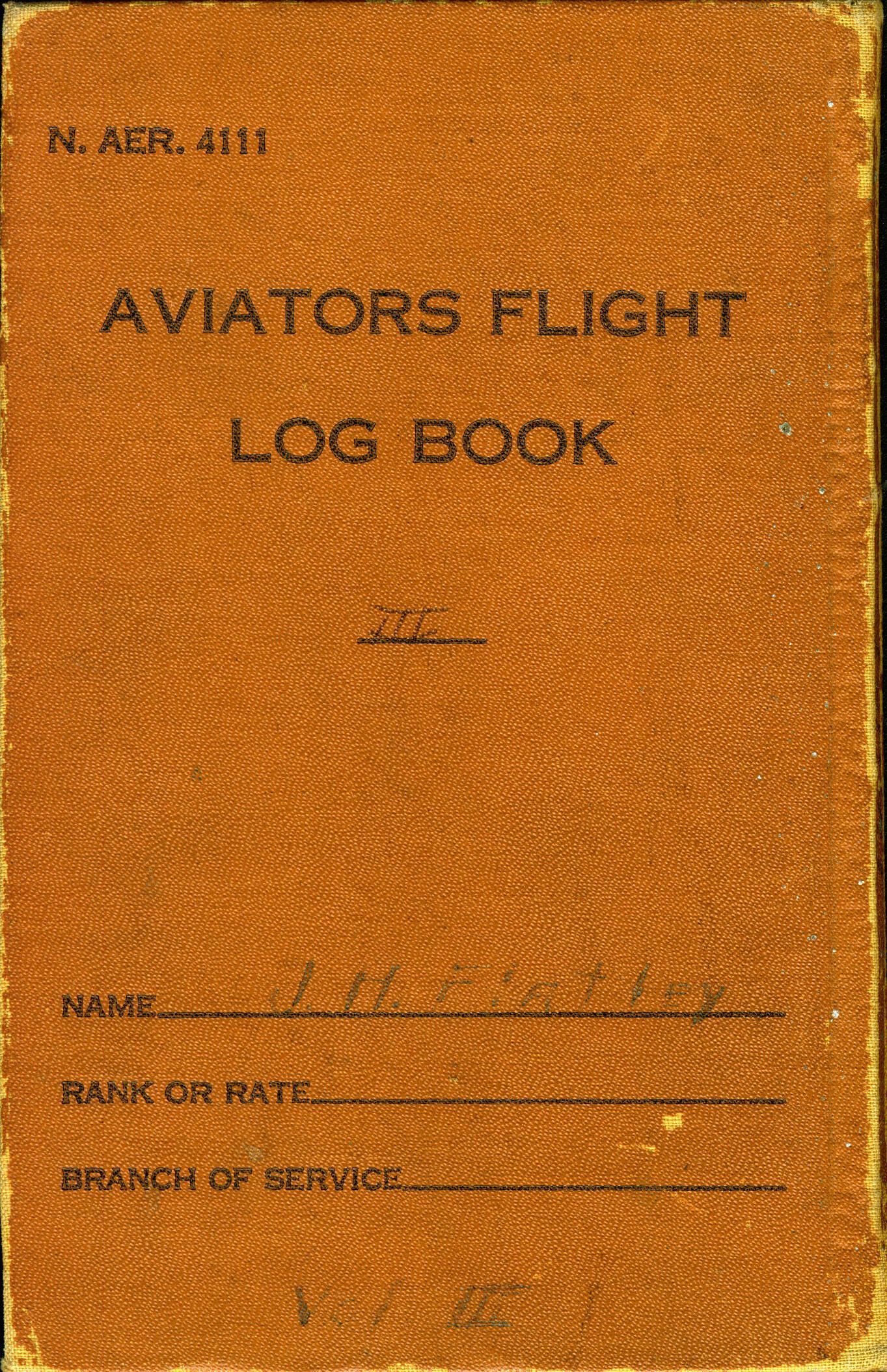 Primary Image of Aviators Flight Log Book (1934-1936) of James H. Flatley, Jr.