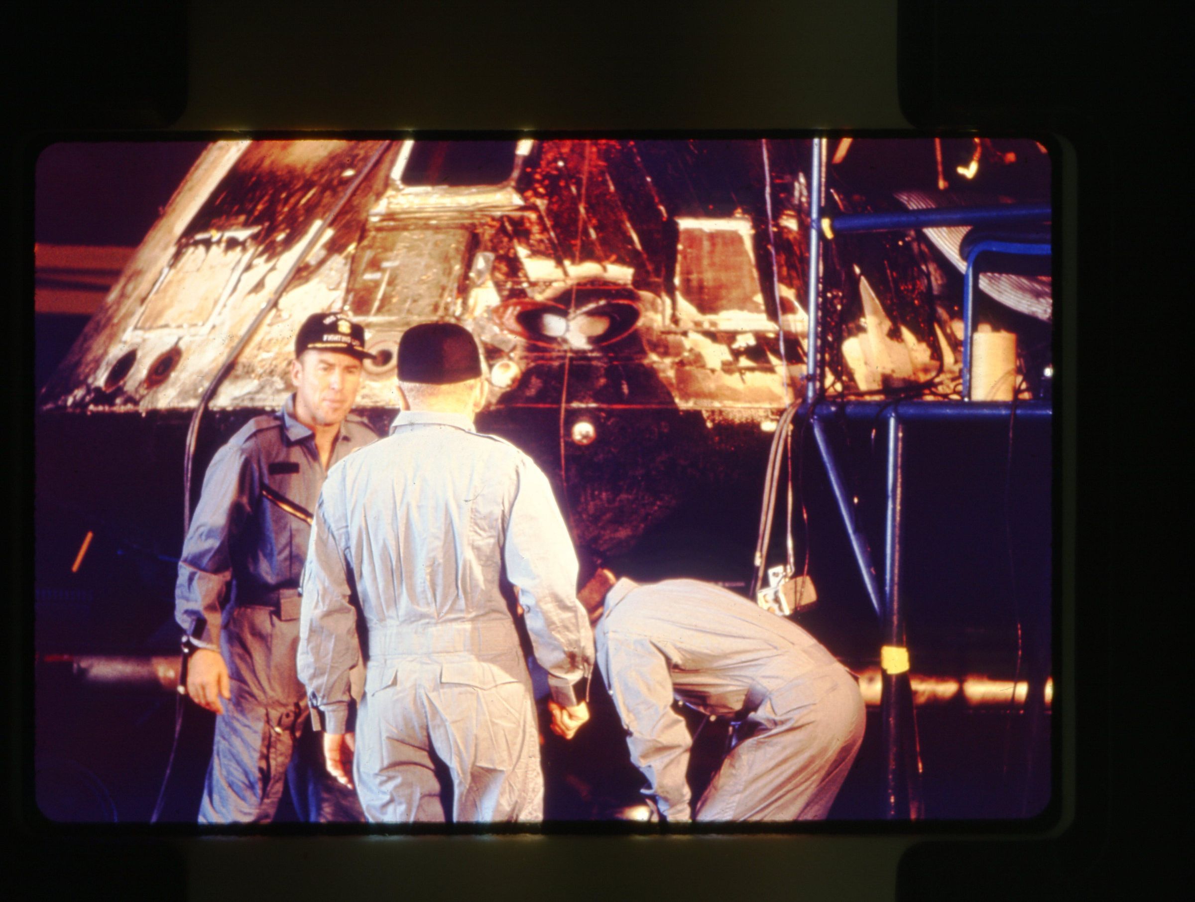 Primary Image of The Apollo 8 Astronauts Inspect Their Capsule