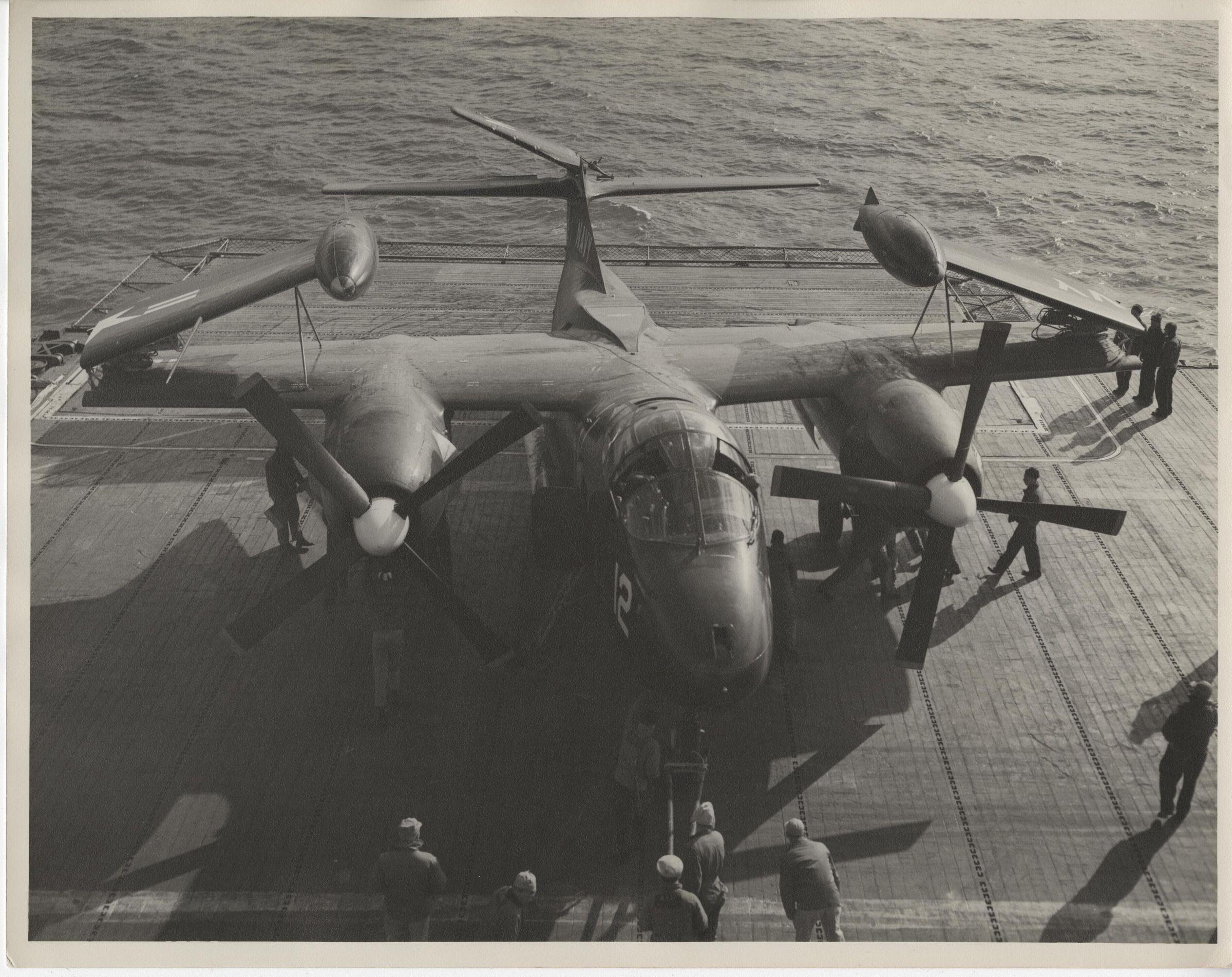 Primary Image of Overhead View of an AJ (A-2) Savage on the Flight Deck of the USS Yorktown (CVA-10)