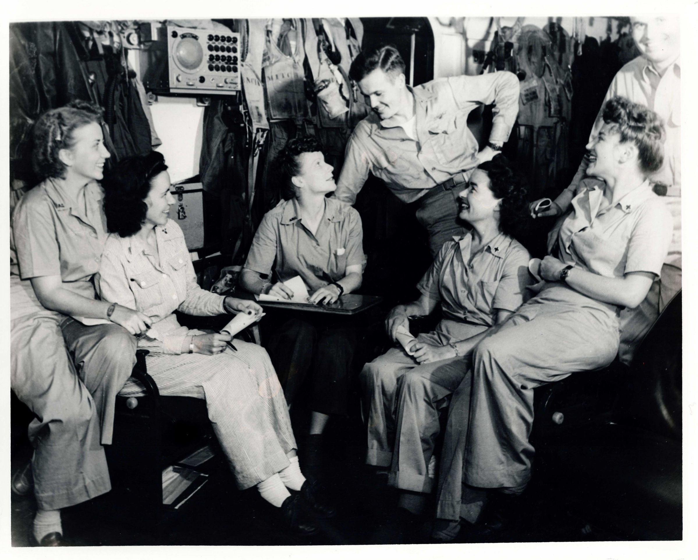 Primary Image of Red Cross Nurses in the Ready Room of the USS Yorktown