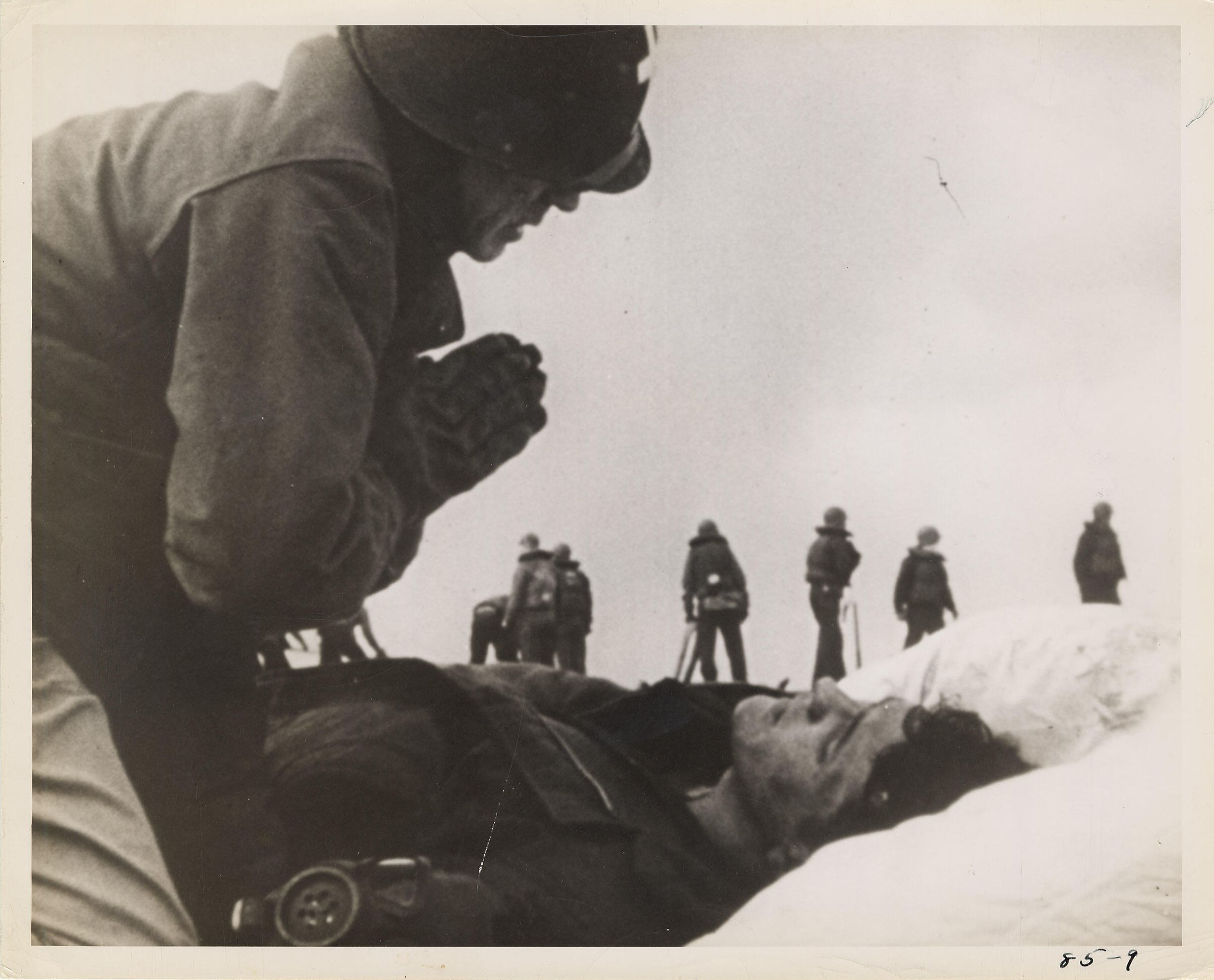 Primary Image of Father Joseph O'Callahan Administers Last Rites on USS Franklin (CV-13)