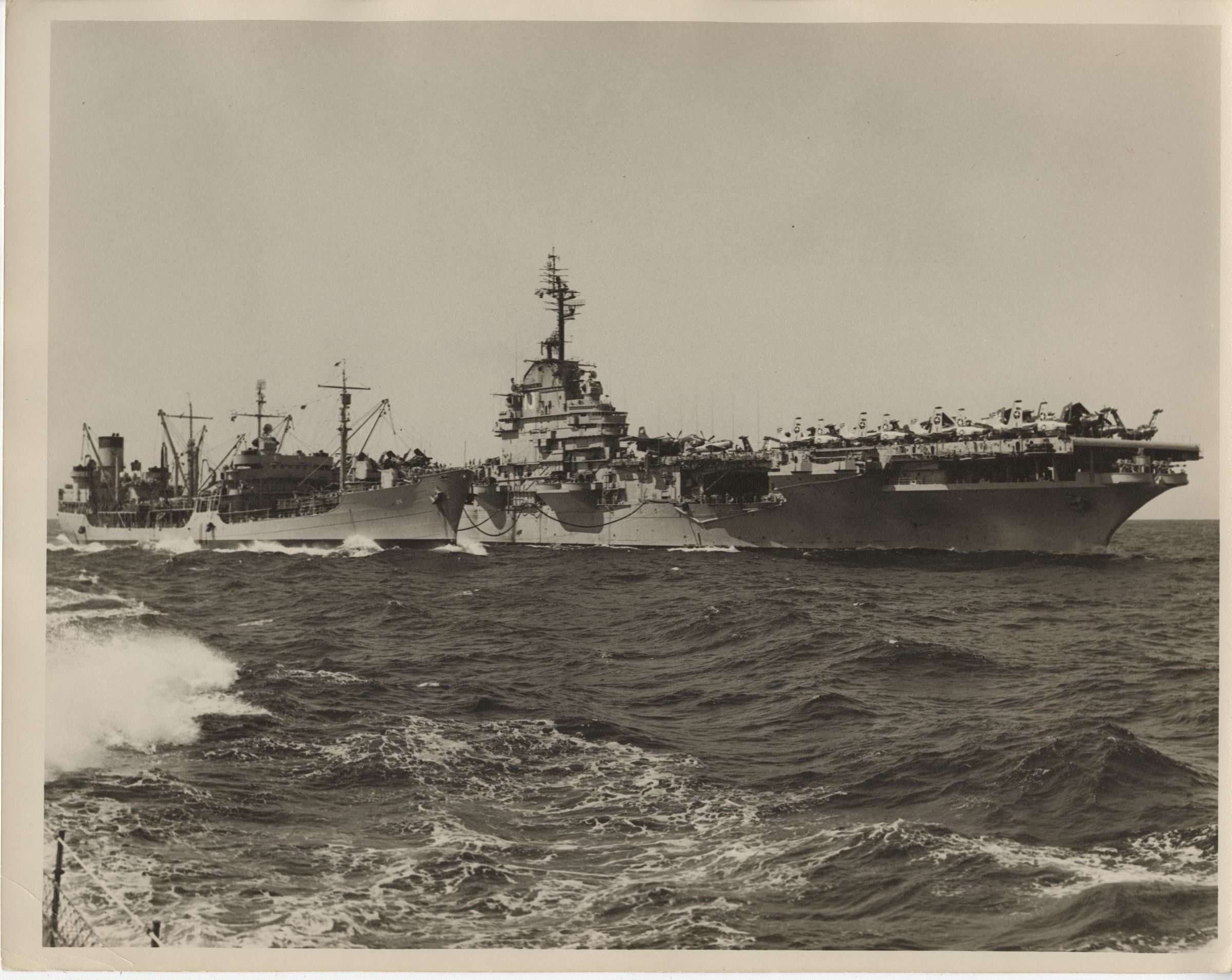 Primary Image of USS Yorktown (CVA-10) Receives Supplies While in the China Sea