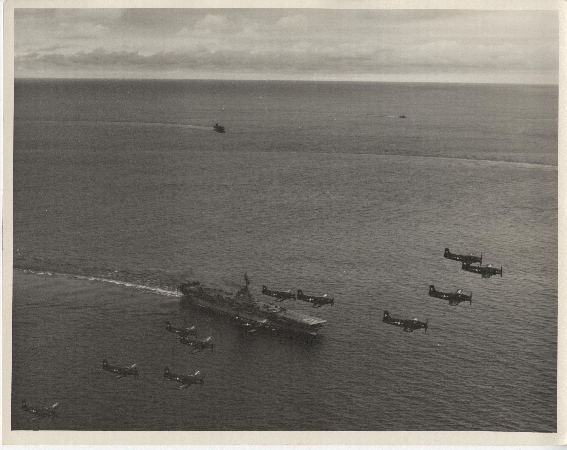 Primary Image of Skyraiders Flyover the USS Yorktown (CVA-10)