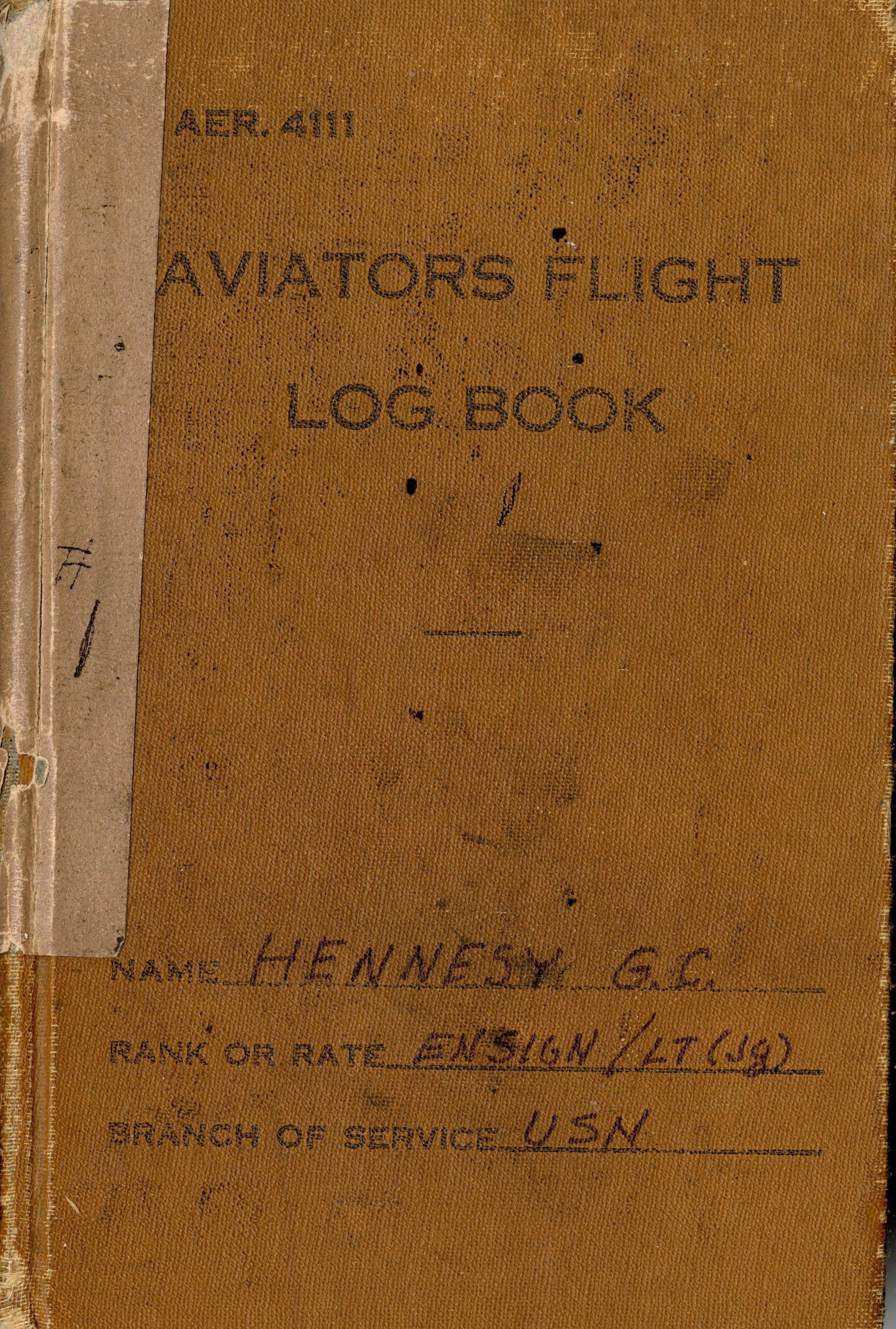 Primary Image of Aviators Flight Log Book of Gerald Hennesy (1942-1944)