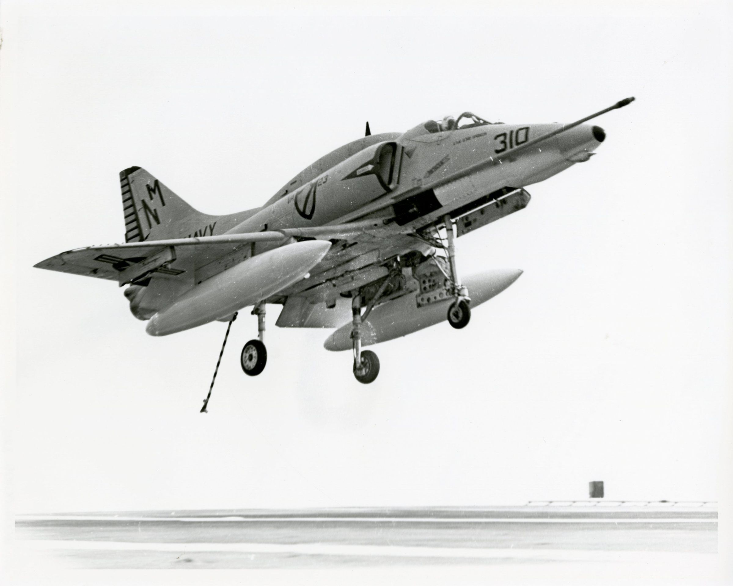 Primary Image of A-4 Skyhawk Landing on The USS Yorktown (CVS-10)