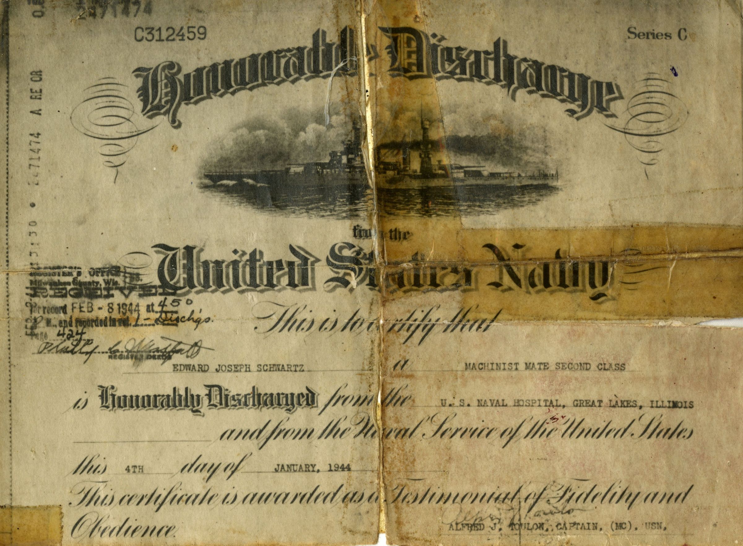 Primary Image of Discharge Certificate