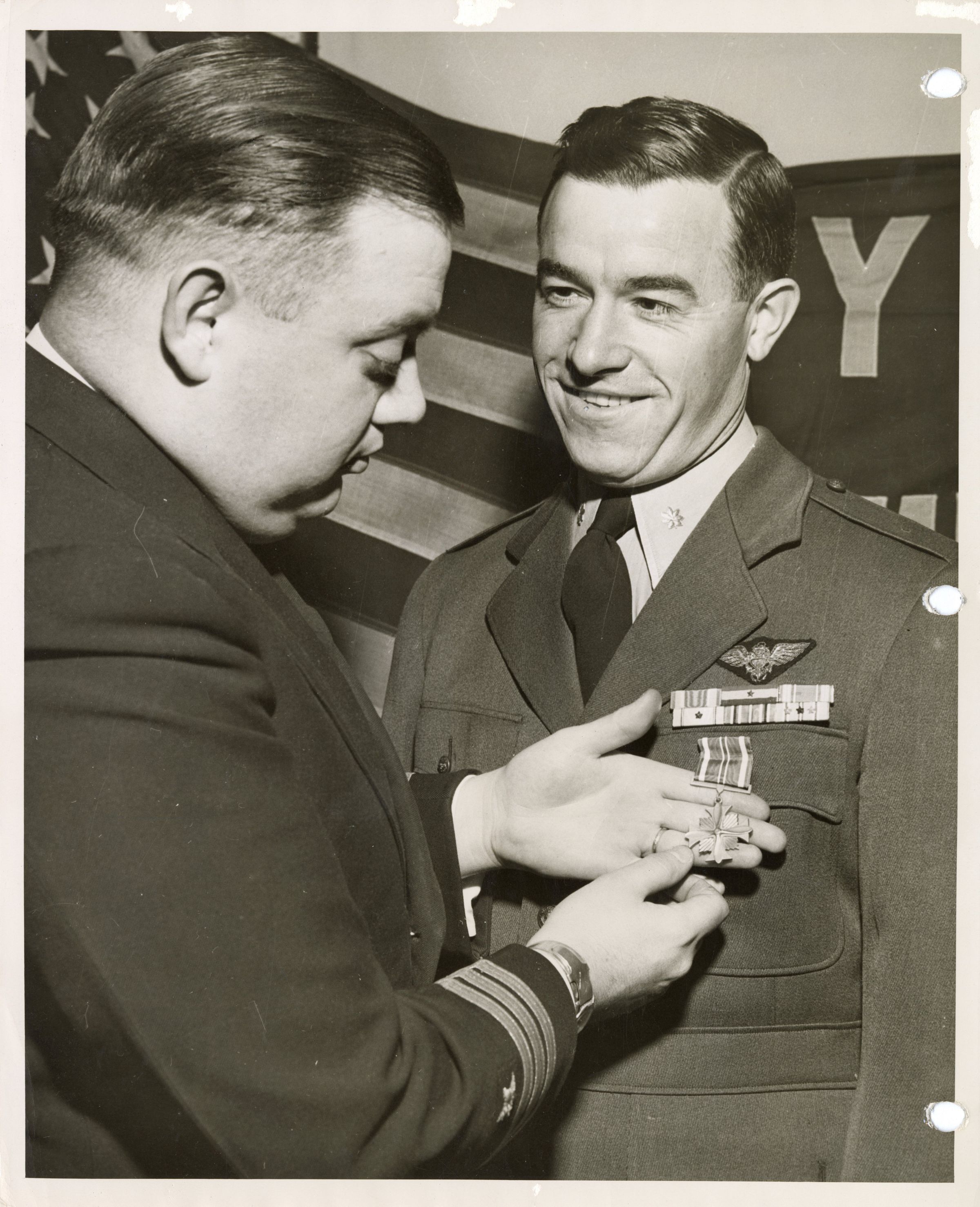 Primary Image of Joseph Kristufek Receiving Distinguished Flying Cross and Four Clusters