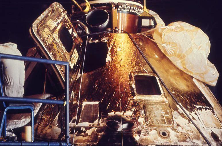 Primary Image of Apollo 8 Capsule in the Hangar Bay