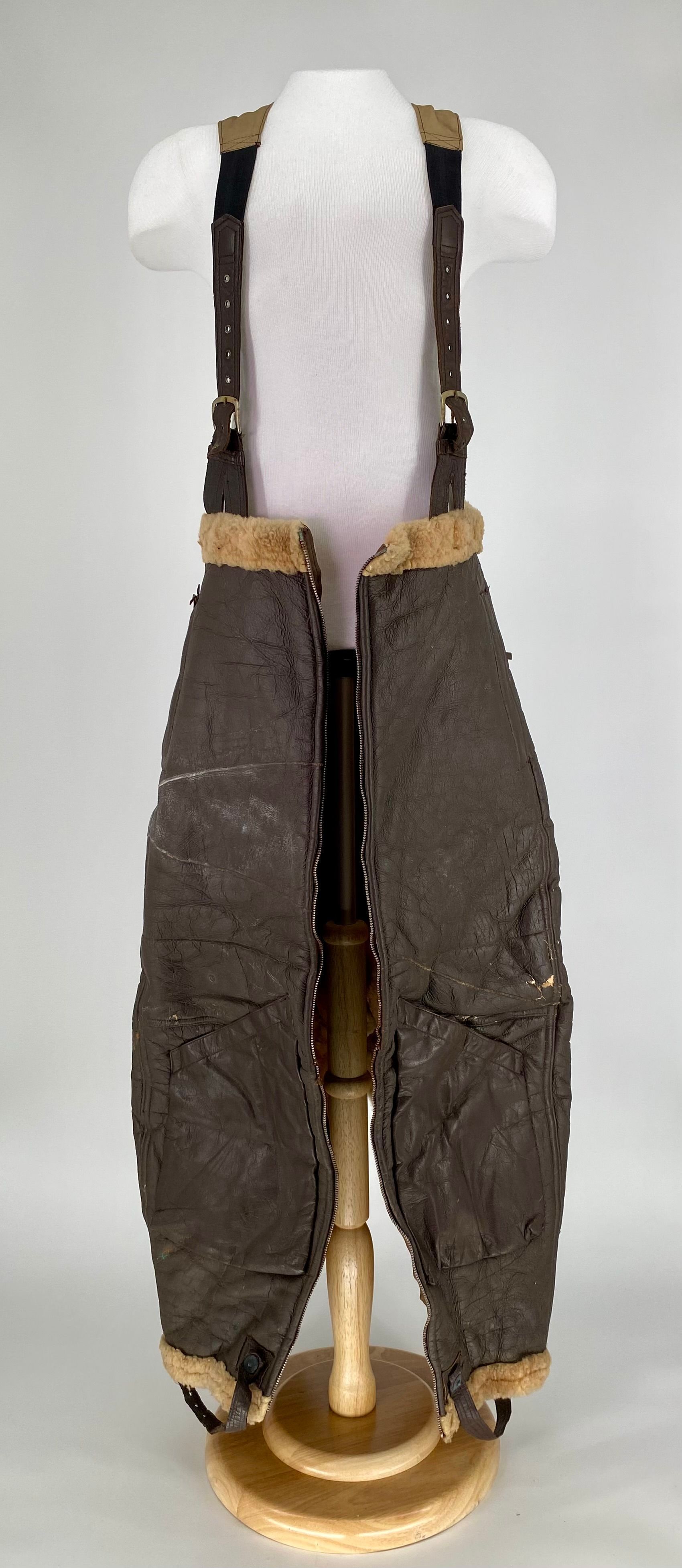 Primary Image of Navy Leather Winter Flight Suit Pants