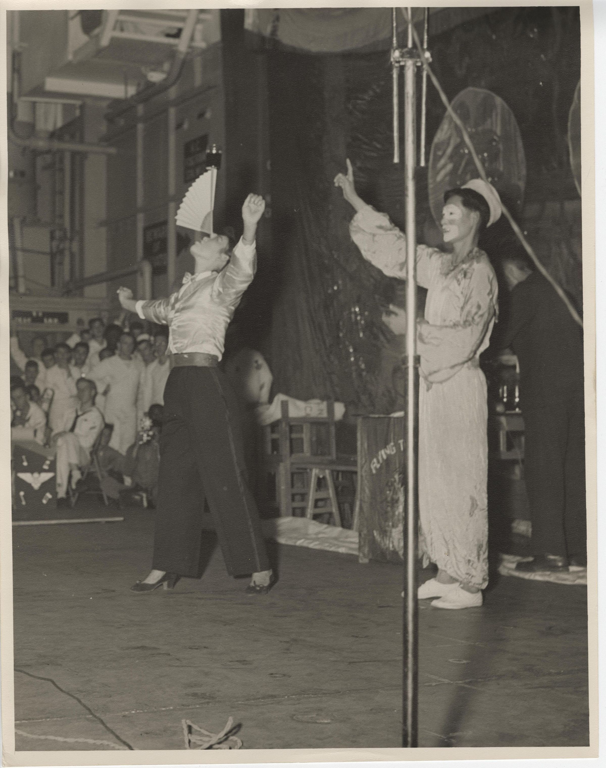 Primary Image of The Flying Tiger Troupe Entertaining the Crew Aboard the USS Yorktown