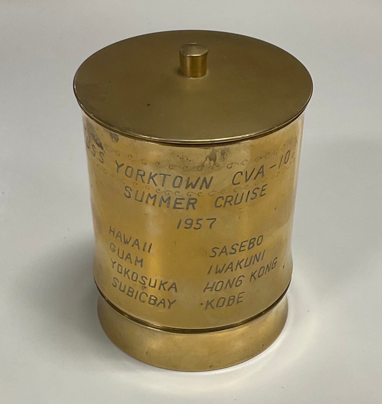 Primary Image of USS Yorktown (CVA-10) 1957 Brass Cruise Cup