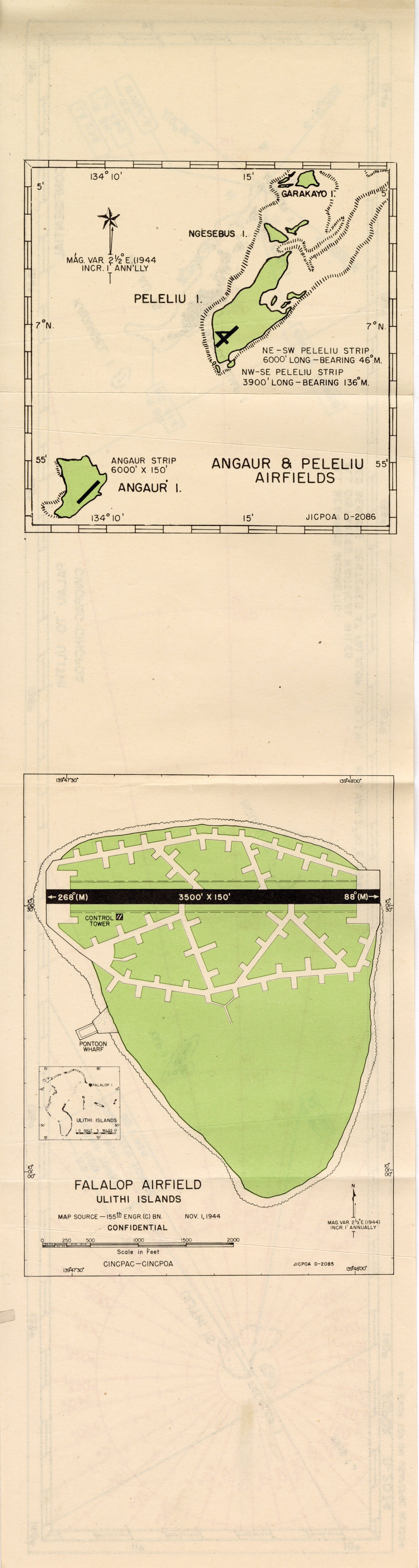 Primary Image of Maps of the Peleliu and Falalop Airfields
