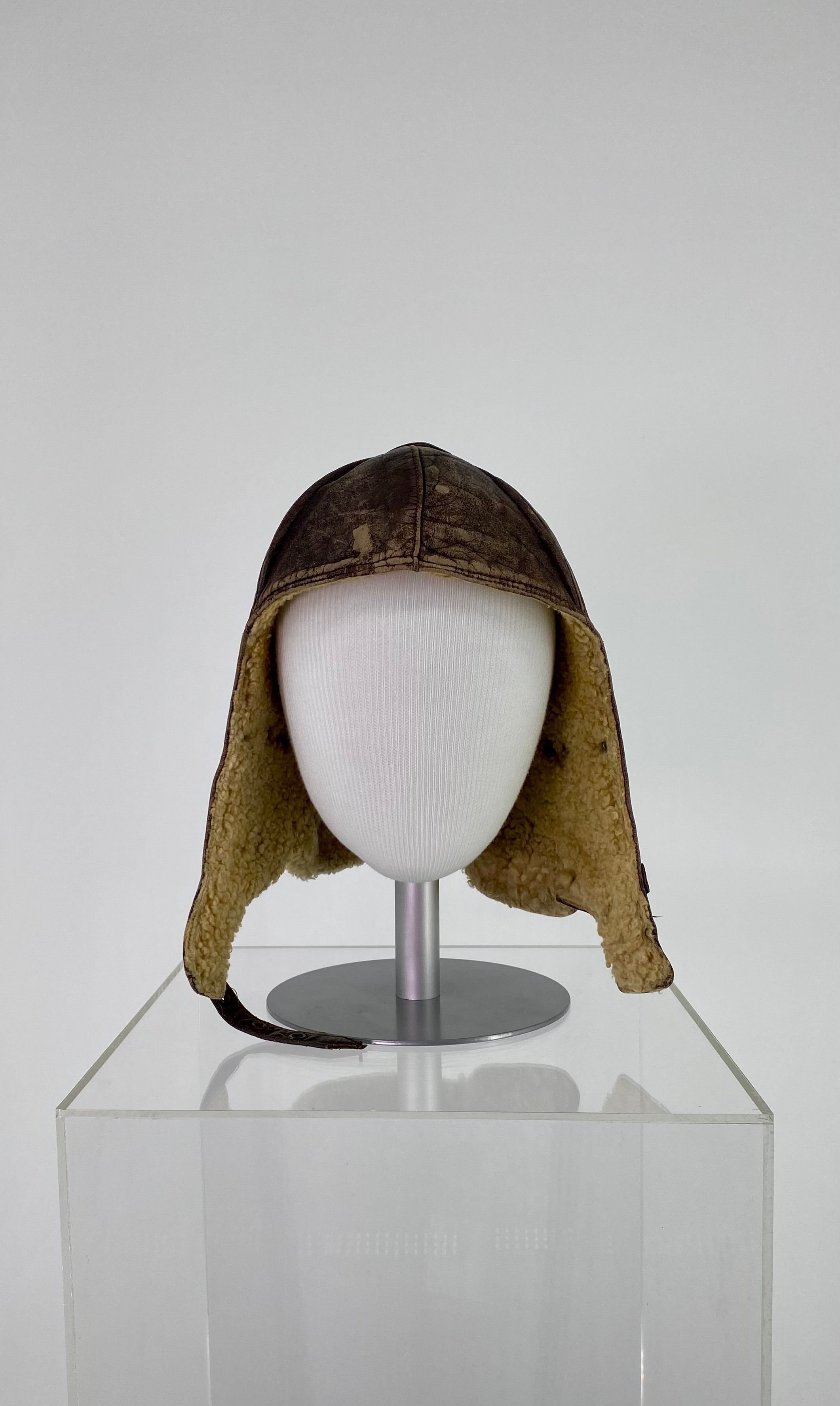 Primary Image of Navy Leather Winter Flight Suit Helmet