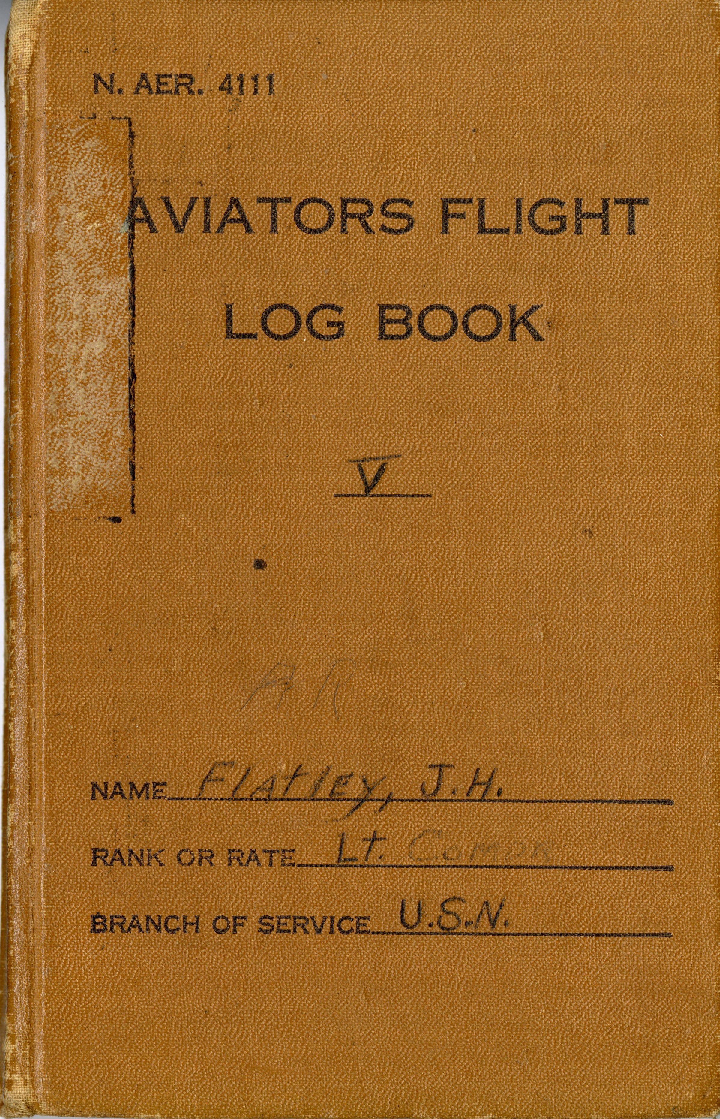 Primary Image of Aviators Flight Log Book (1939-1942) of James H. Flatley, Jr.