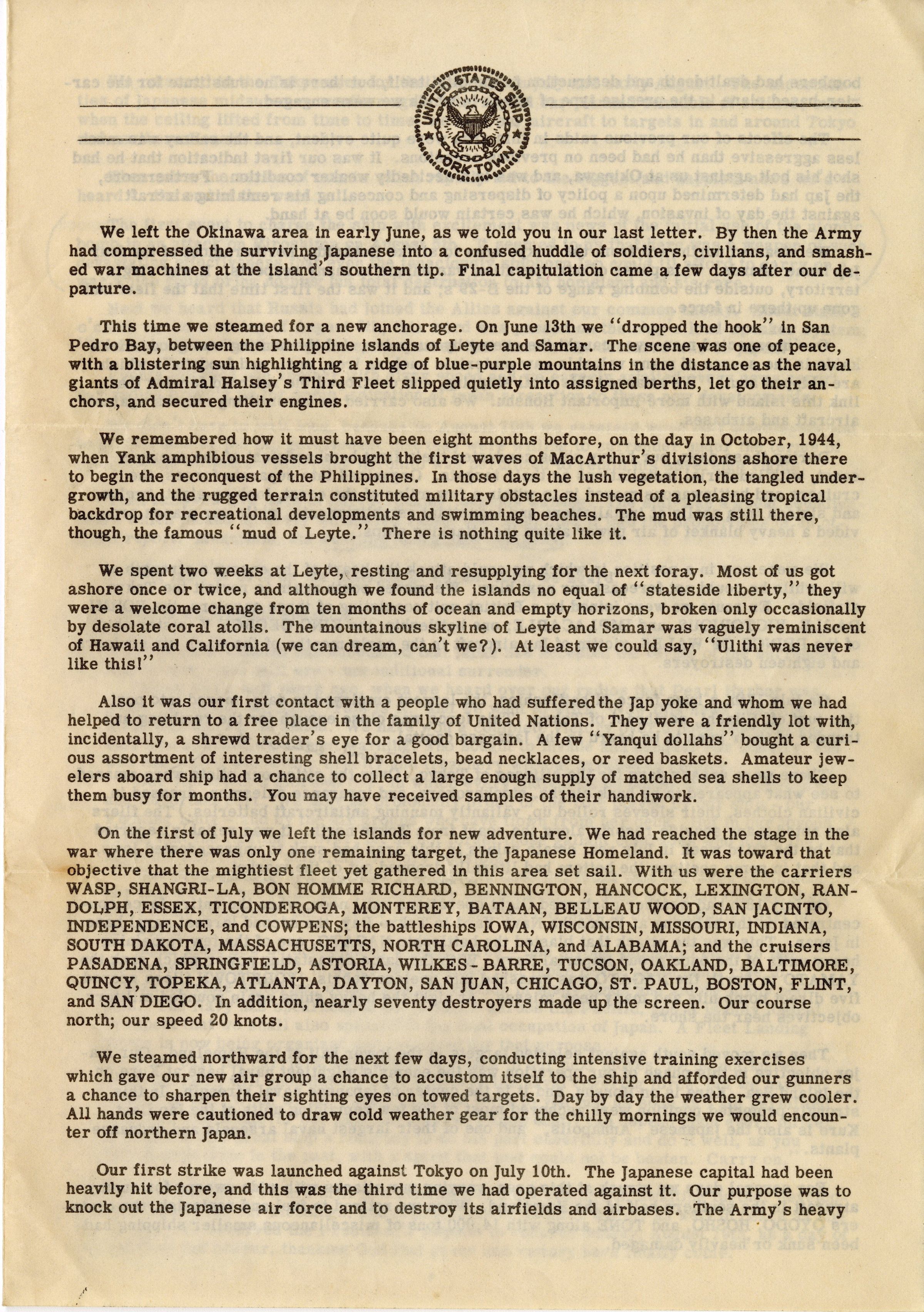 Primary Image of Pamphlet Discussing The Service of The USS Yorktown (CV-10) During World War II