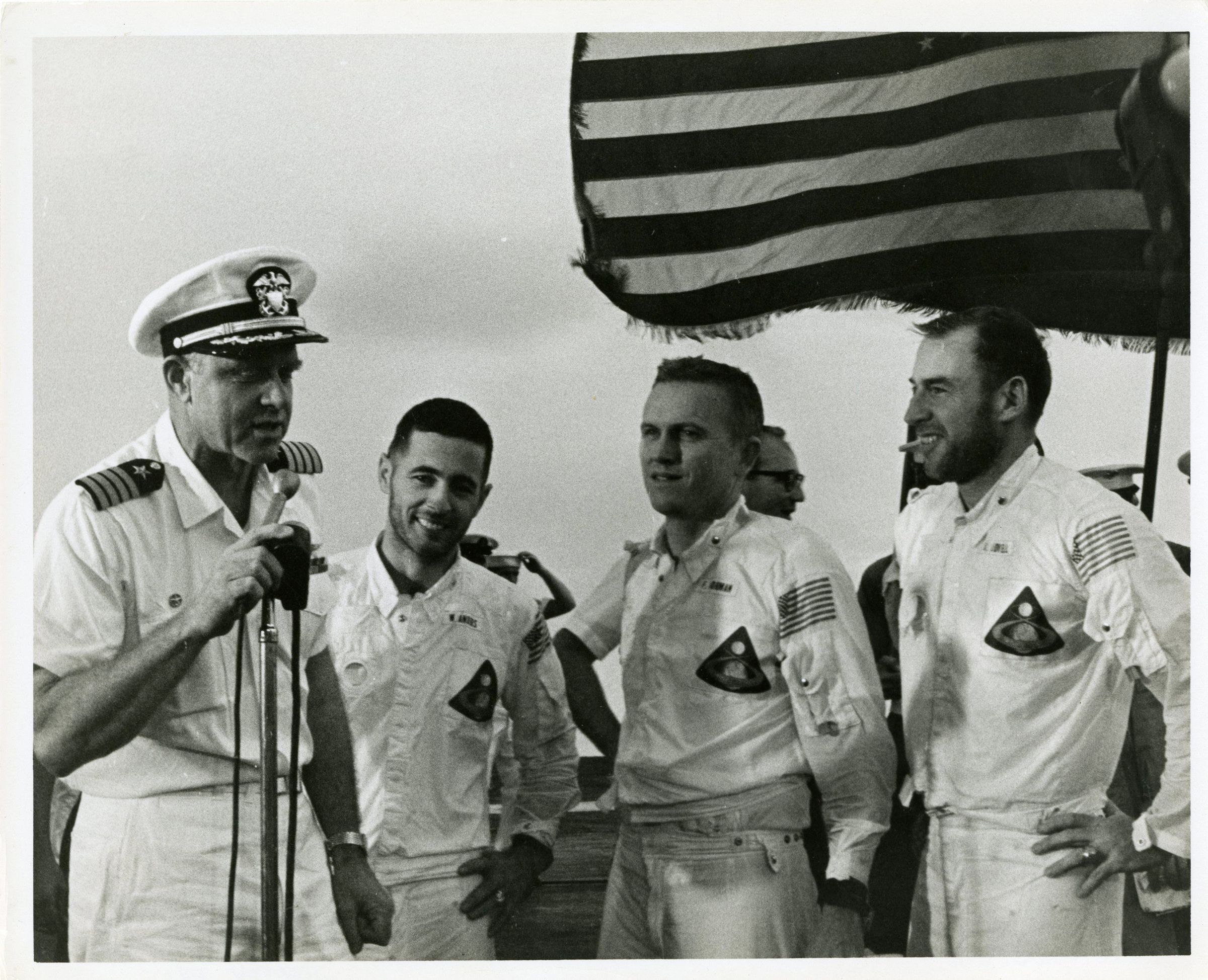 Primary Image of Captain John Fifield Welcomes the Apollo 8 Crewmen Aboard The USS Yorktown (CVS-10)