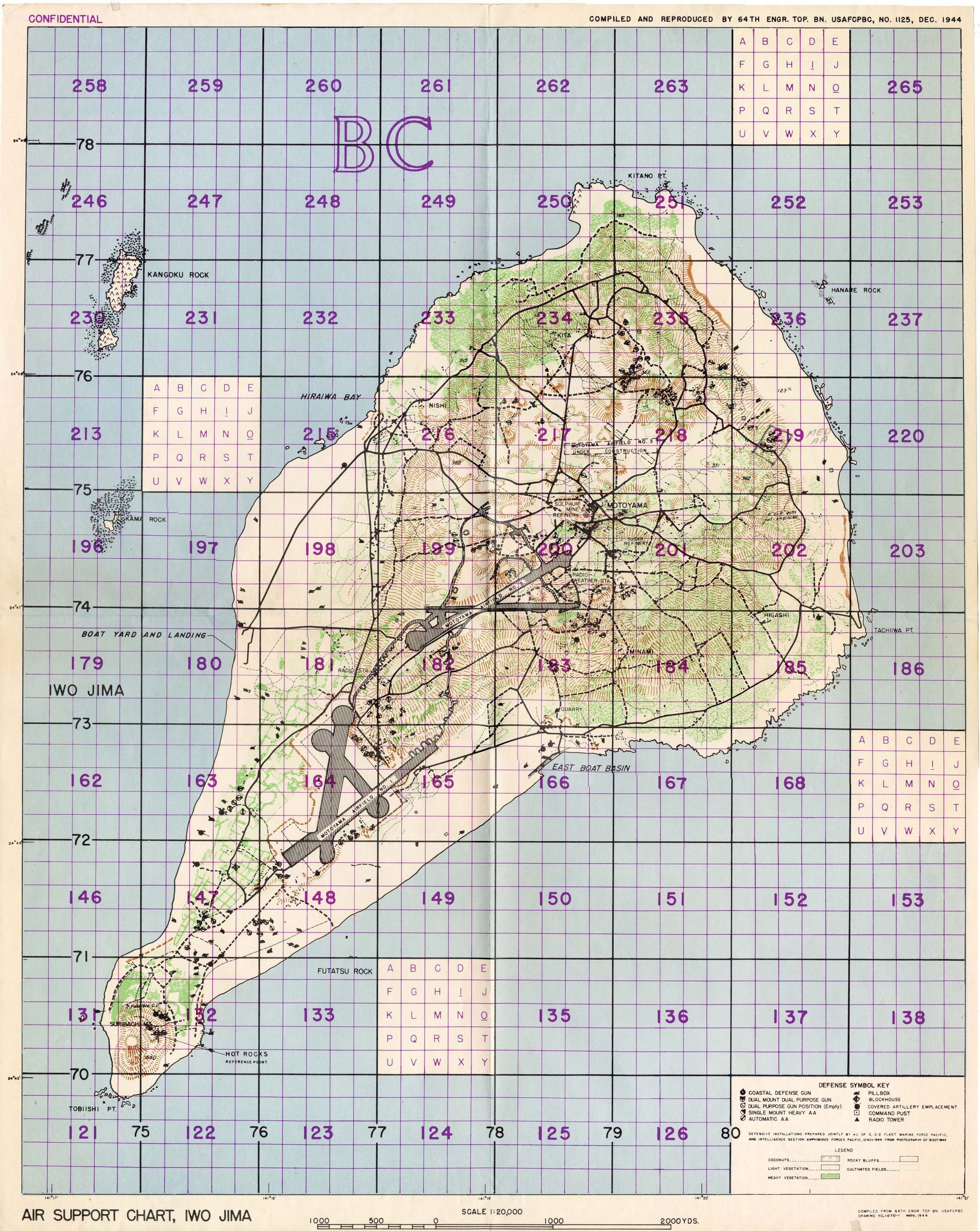 Primary Image of Air Support Chart of Iwo Jima