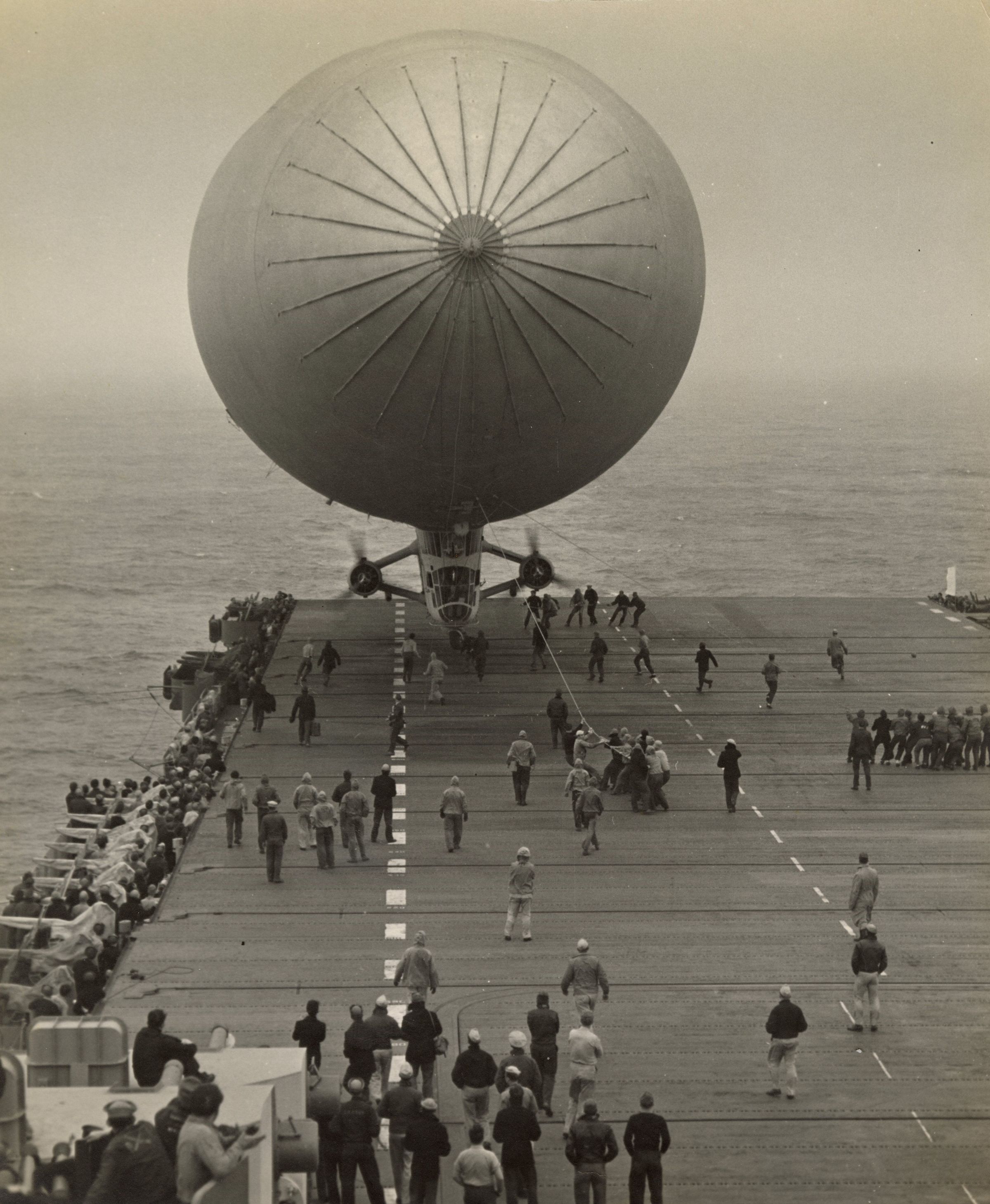 Primary Image of Blimp Landing on the Flightdeck