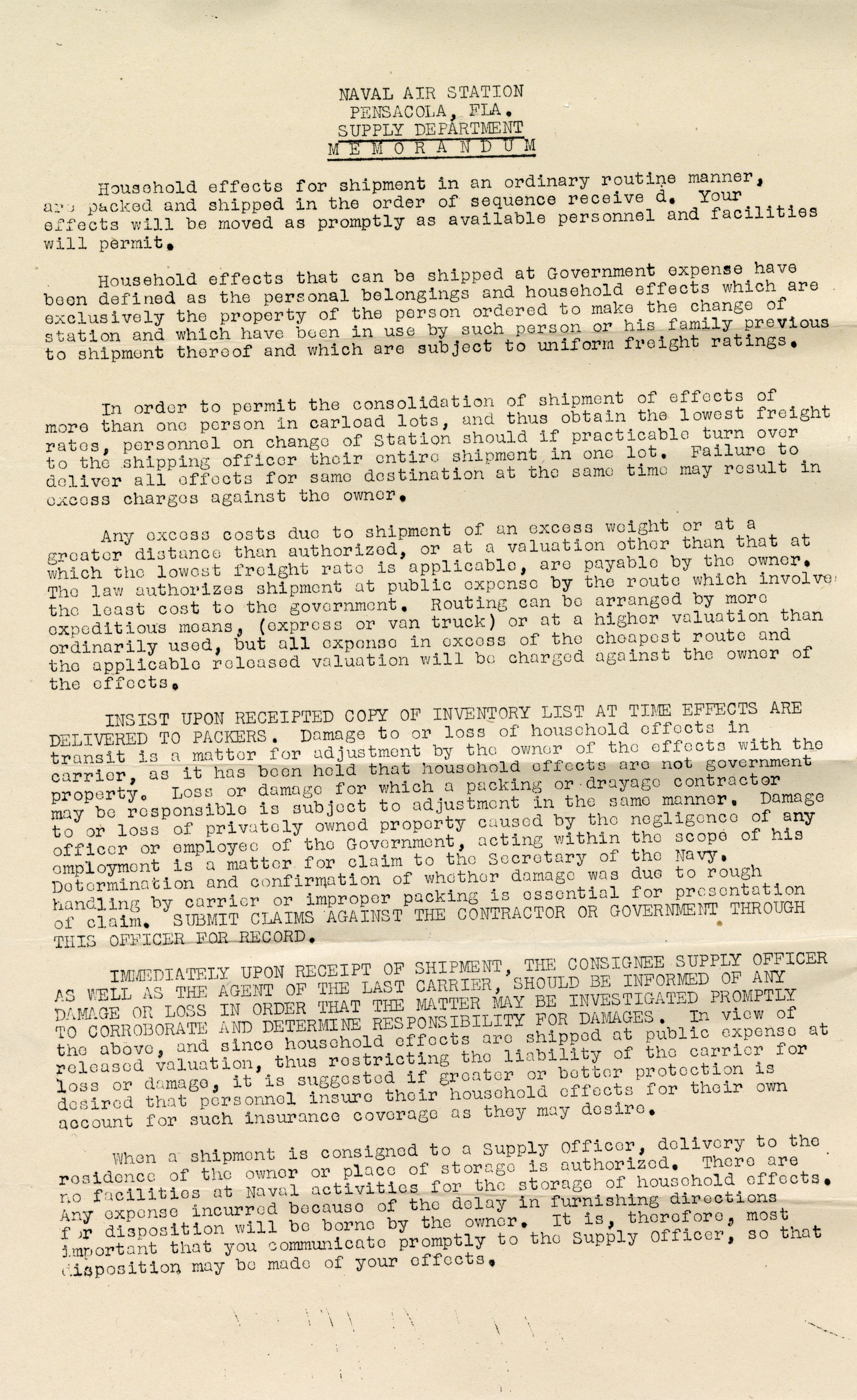 Primary Image of Memorandum from the Supply Department