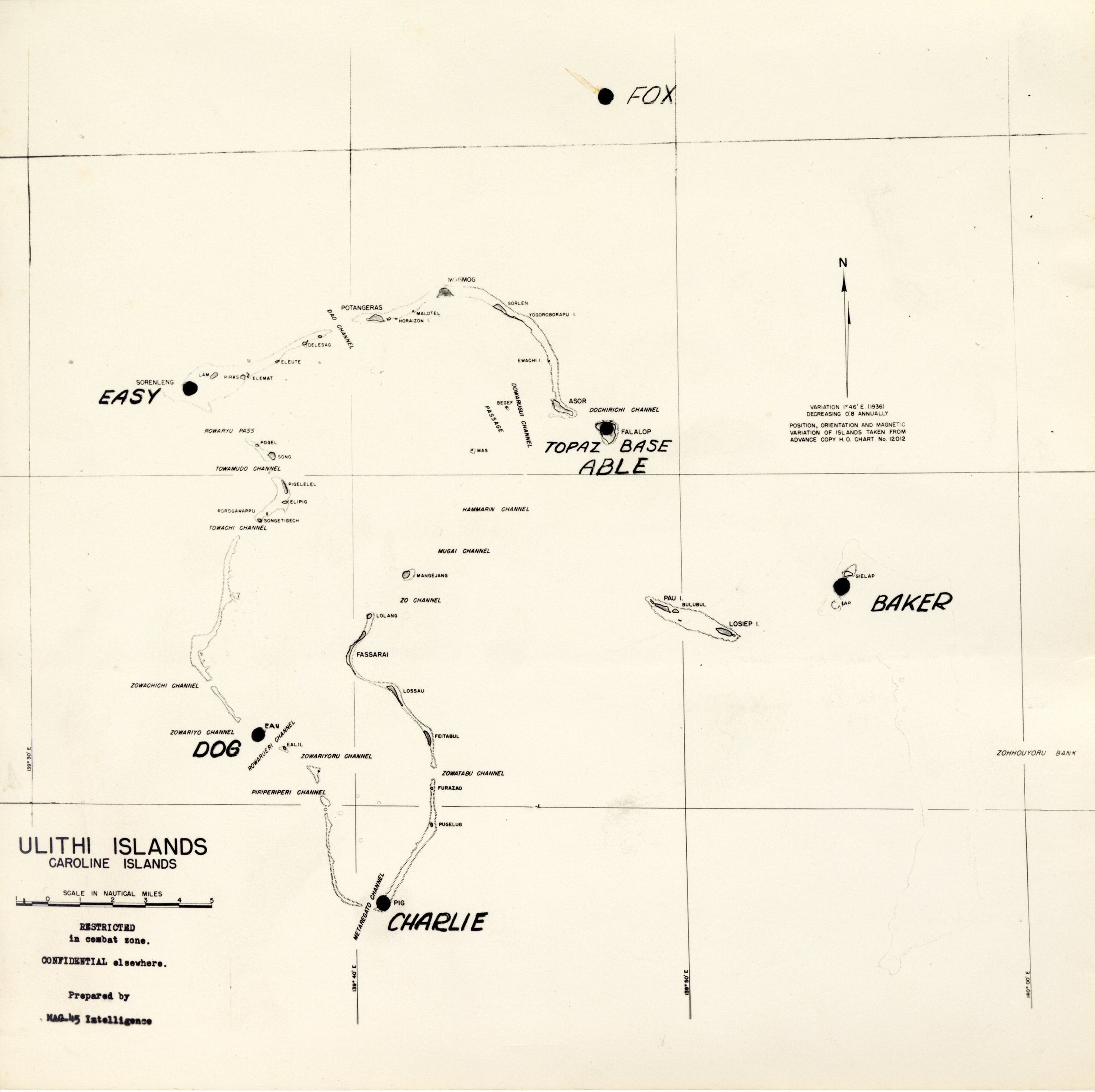 Primary Image of Map of US Military Installations on Ulithi Atoll