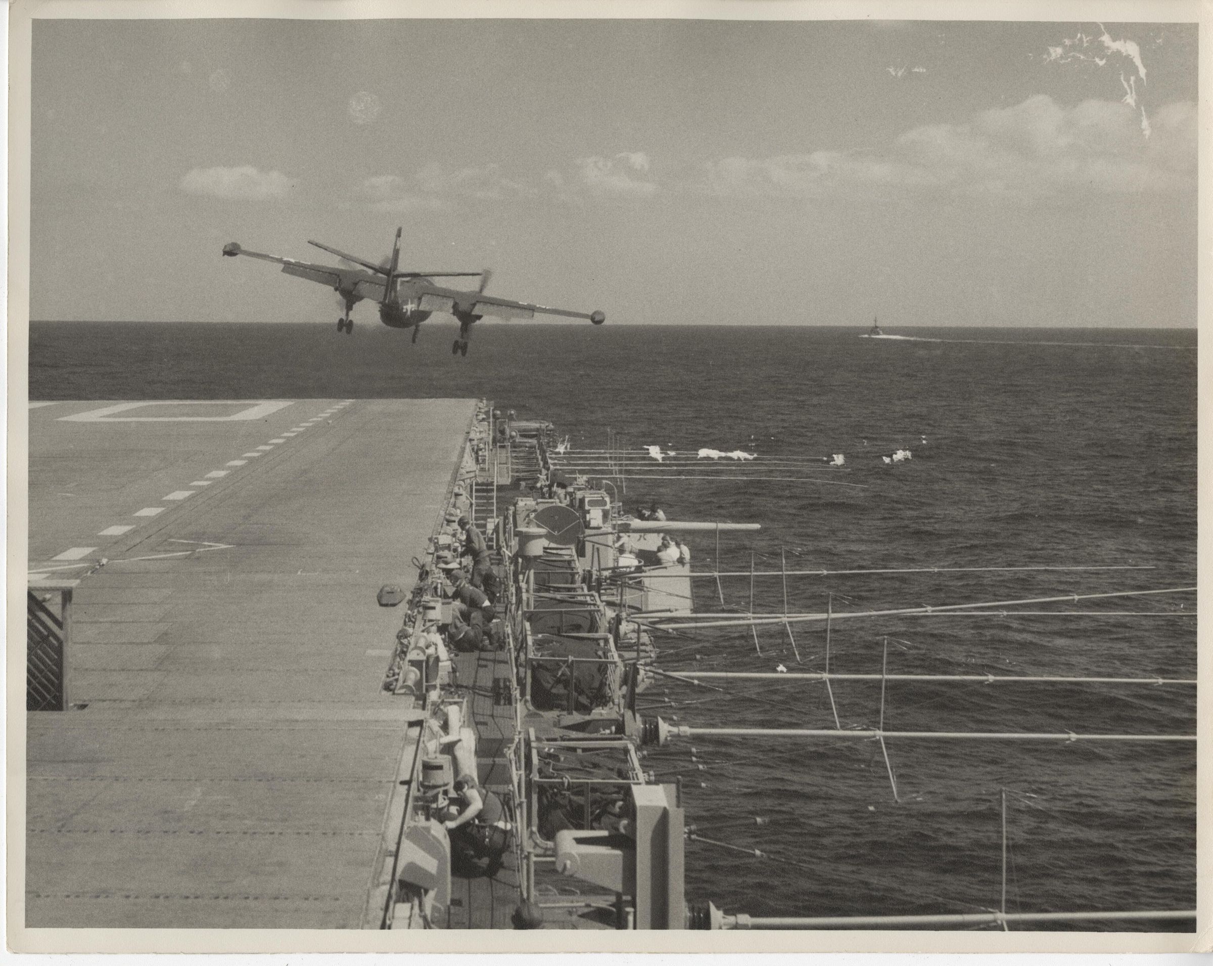 Primary Image of An AJ (A-2) Savage Taking off from the USS Yorktown (CVA-10)