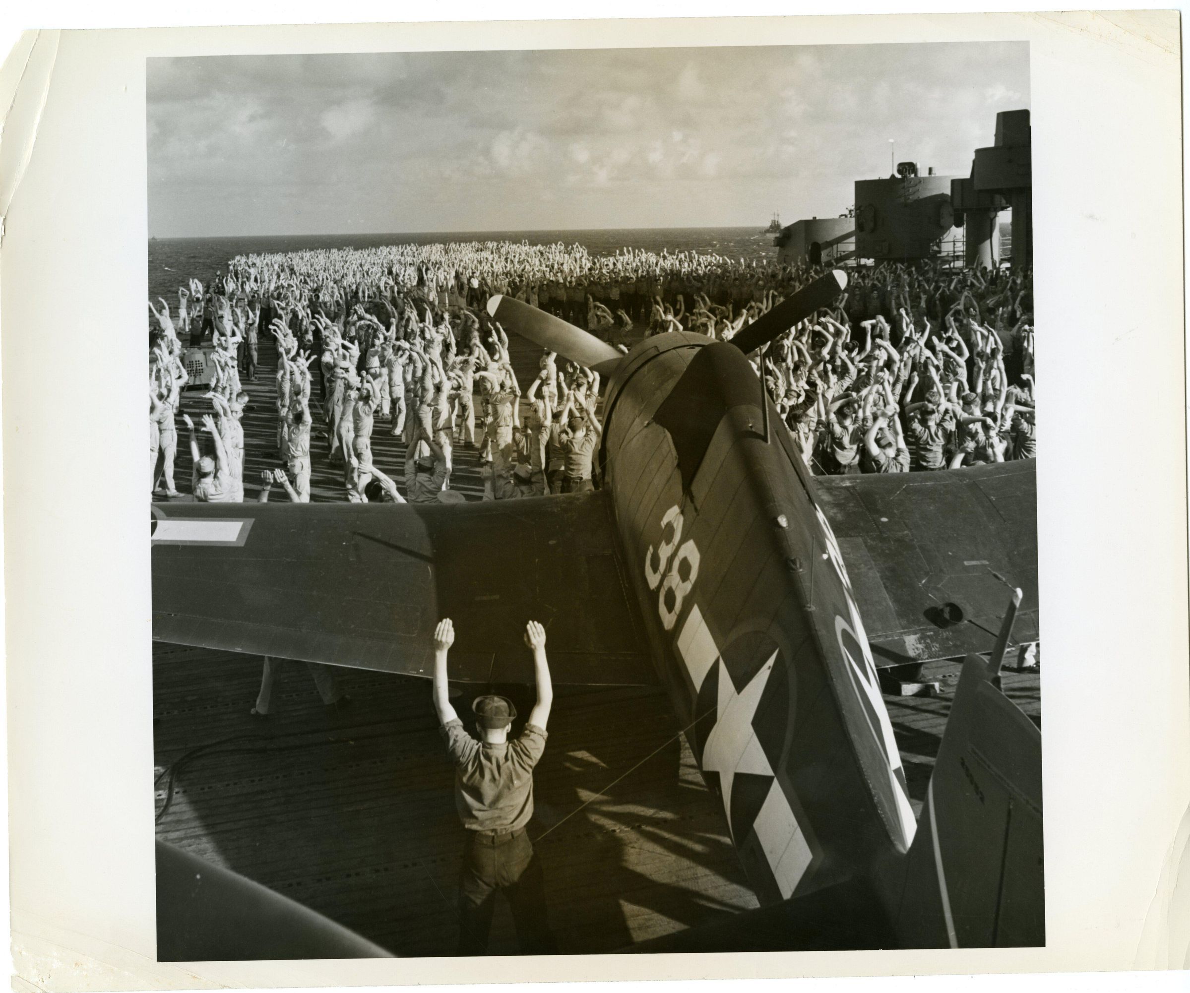 Primary Image of Morning Exercise on the Flight Deck