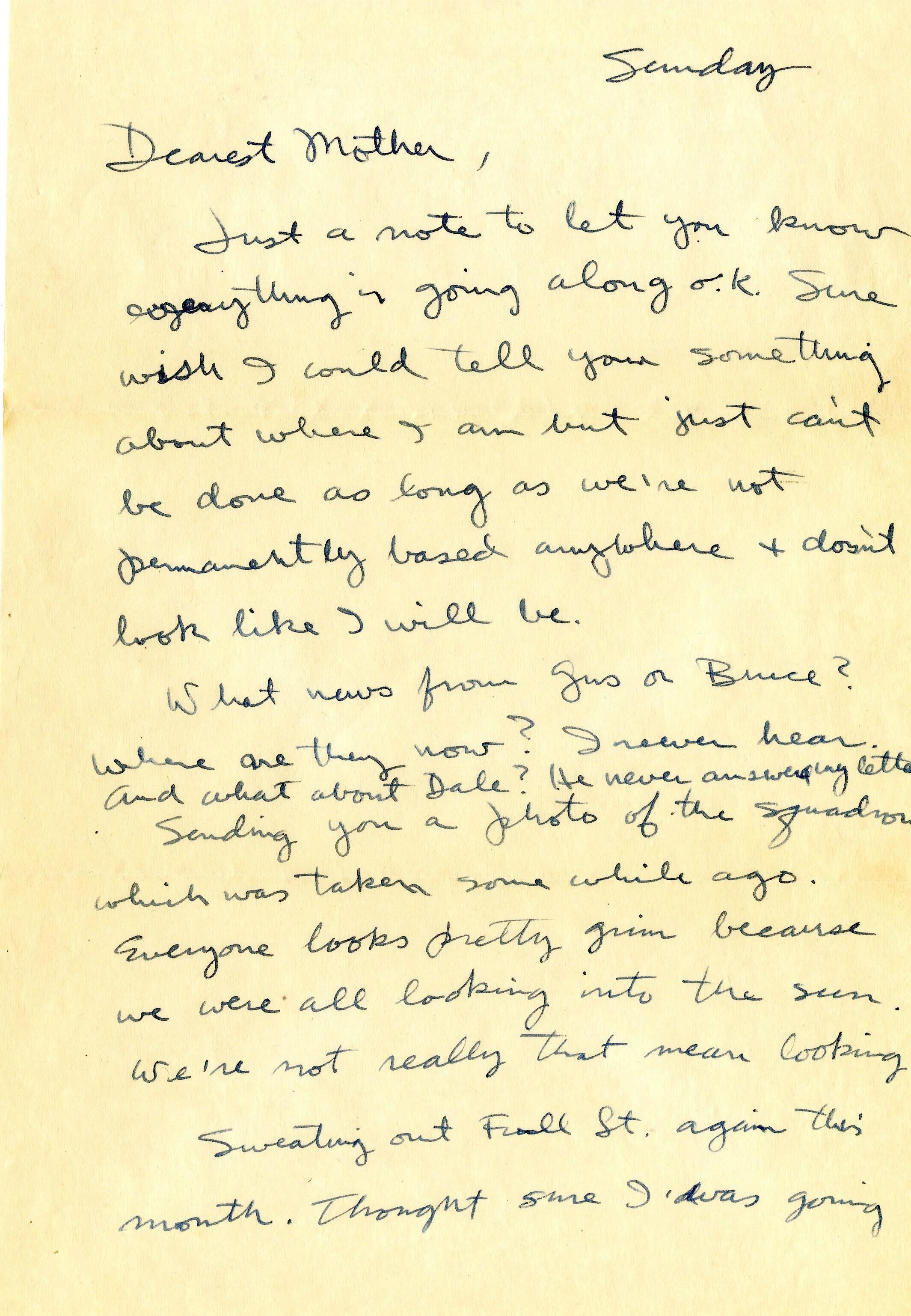 Primary Image of Letter from Gerald Hennesy to His Mother Dated April 19, 1945