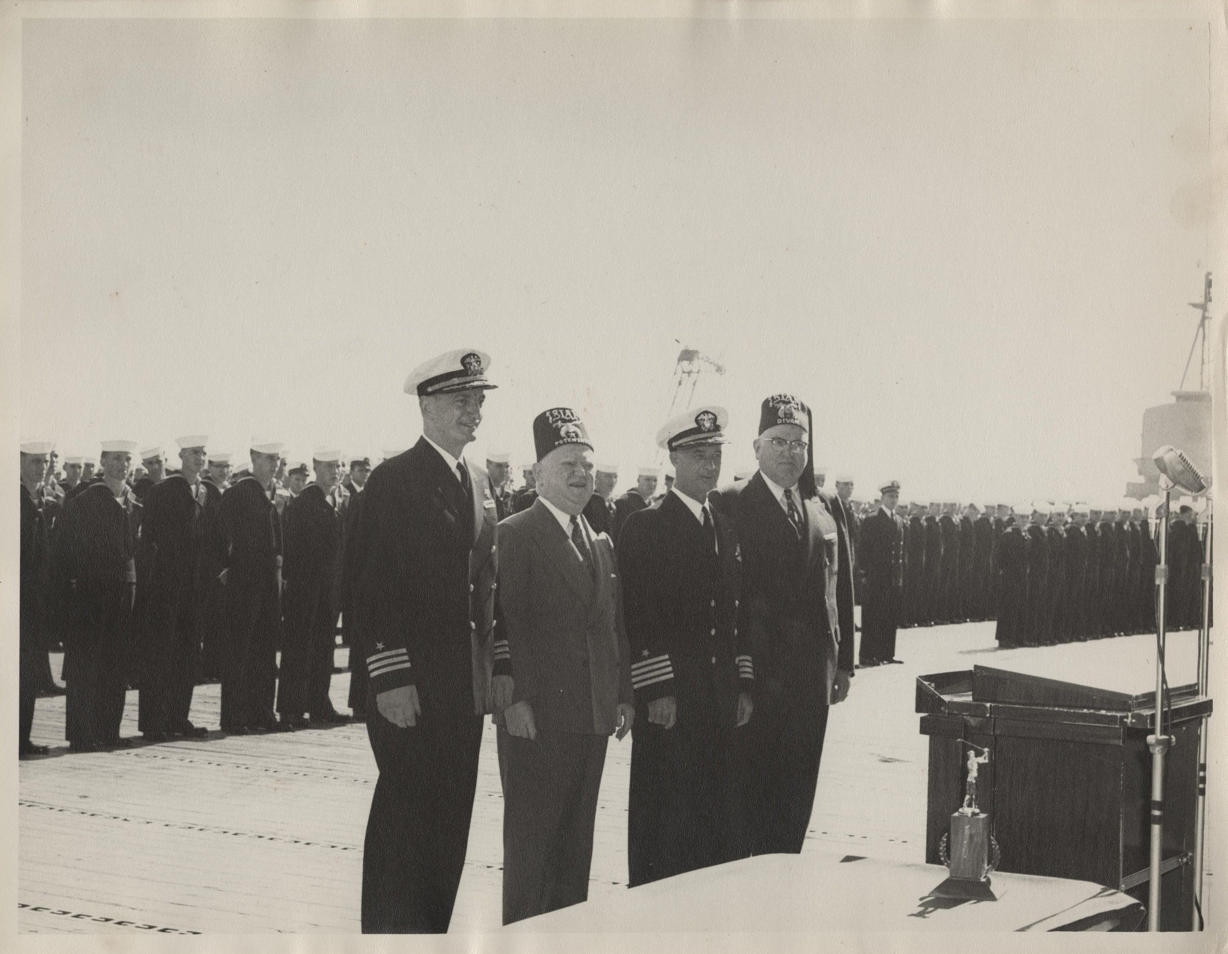 Primary Image of The USS Yorktown (CVA-10) is Presented a Trophy