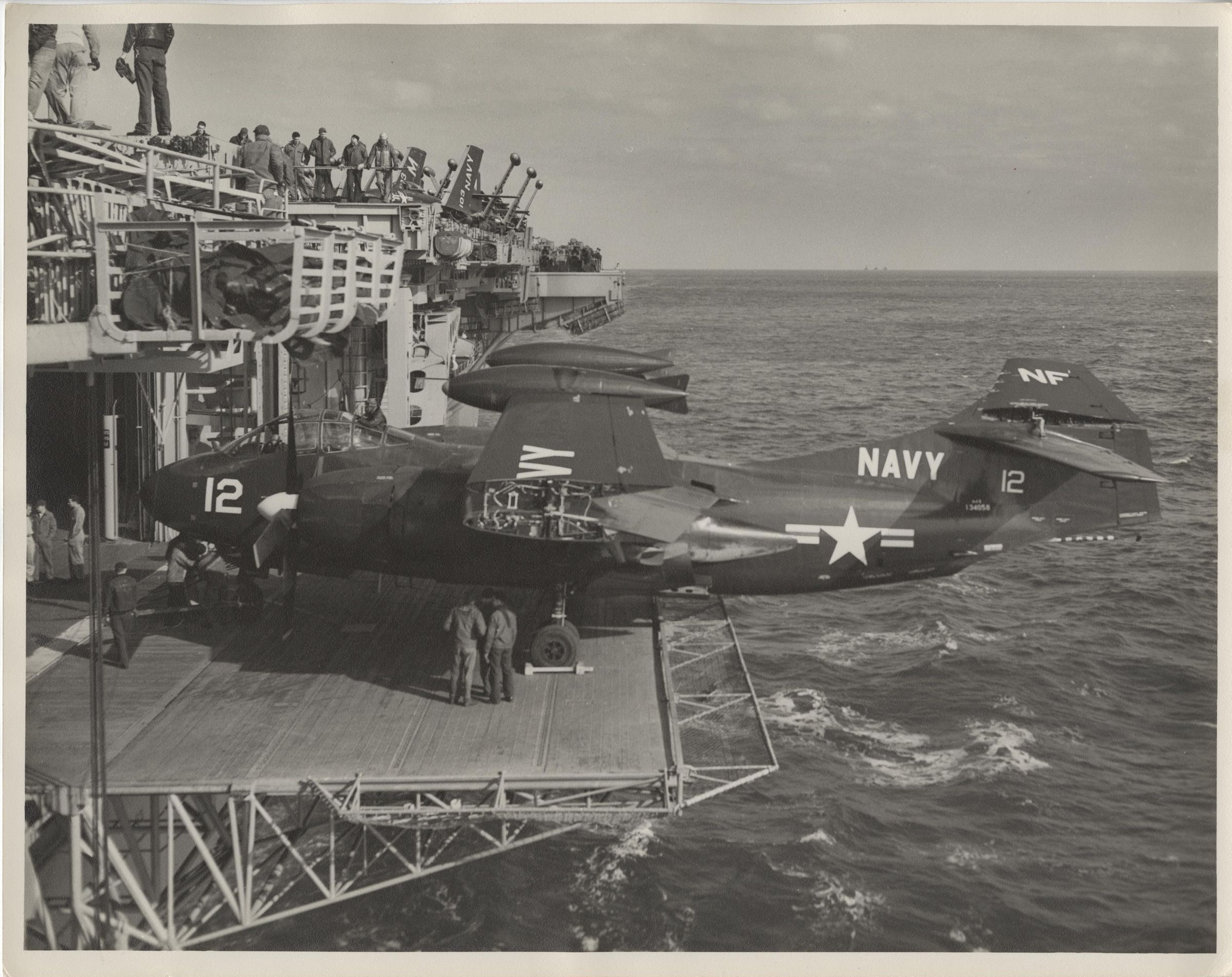 Primary Image of Sideview of an AJ (A-2) Savage Aboard the USS Yorktown (CVA-10)