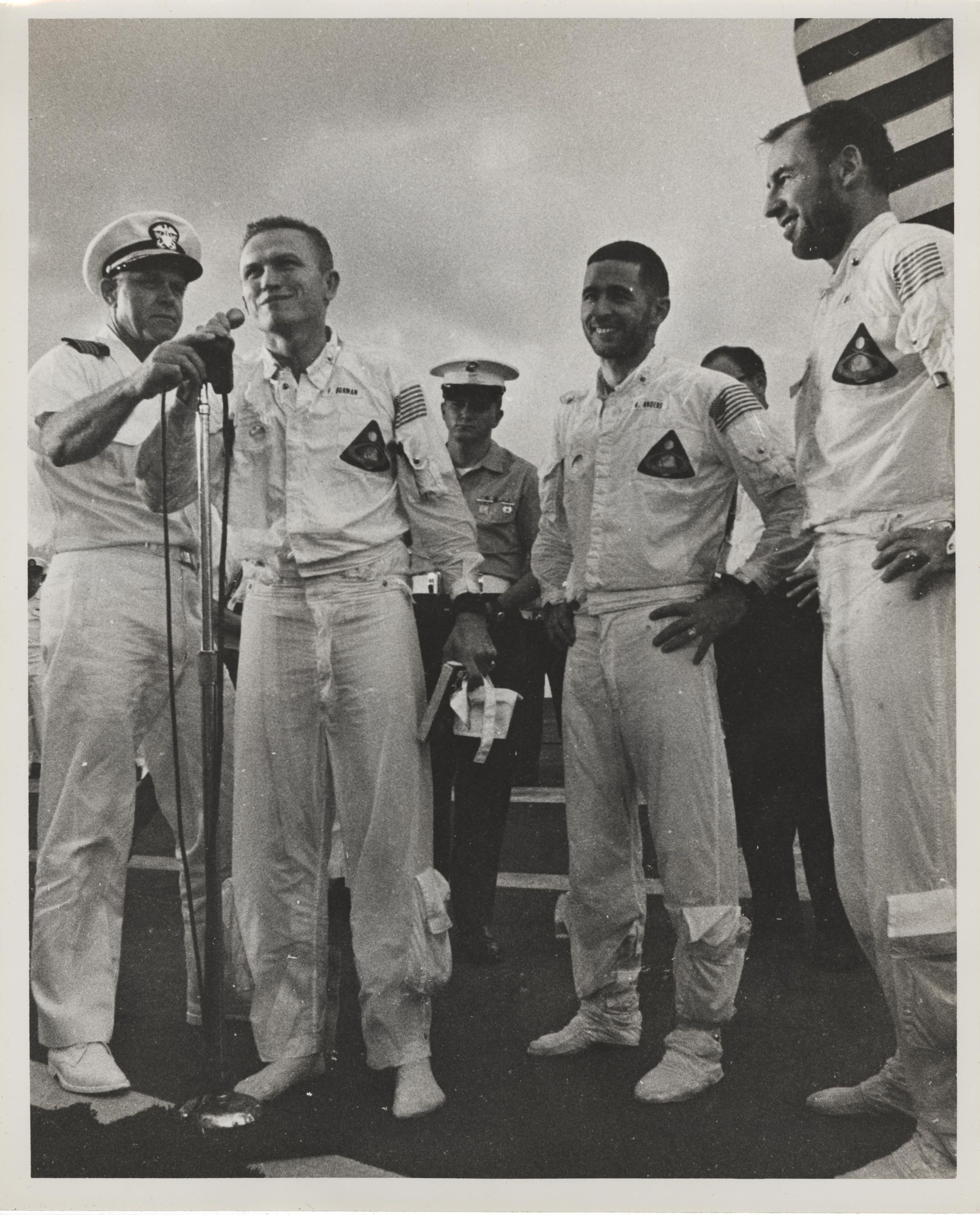 Primary Image of The Crew of Apollo 8 Address The Yorktown Following Their Successful Mission