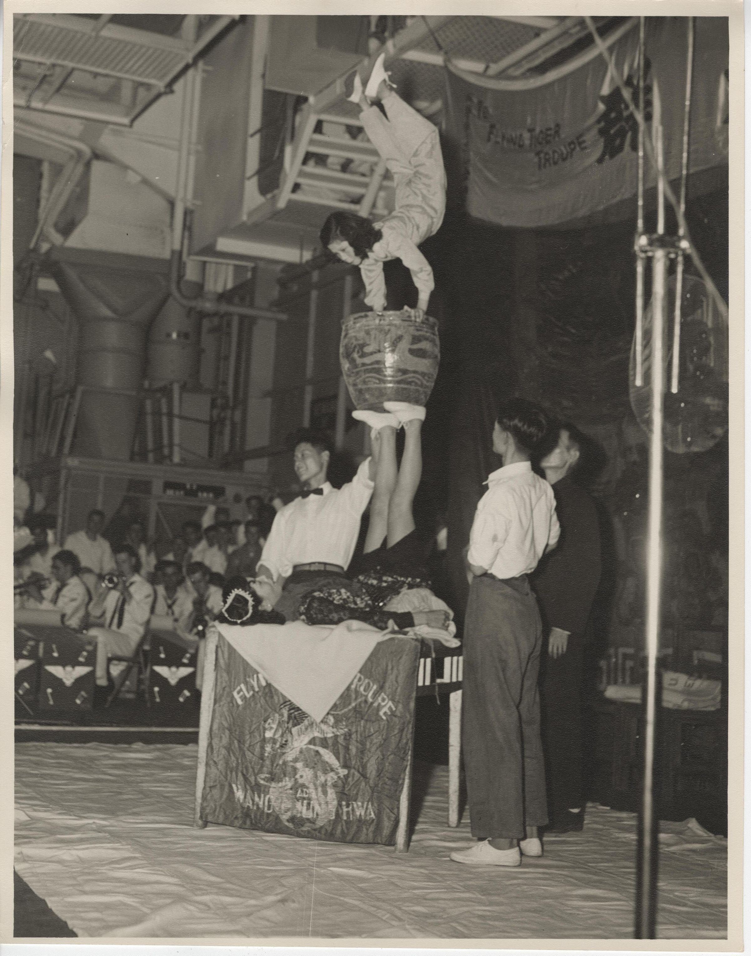 Primary Image of The Flying Tiger Troupe Visits the USS Yorktown (CVA-10)