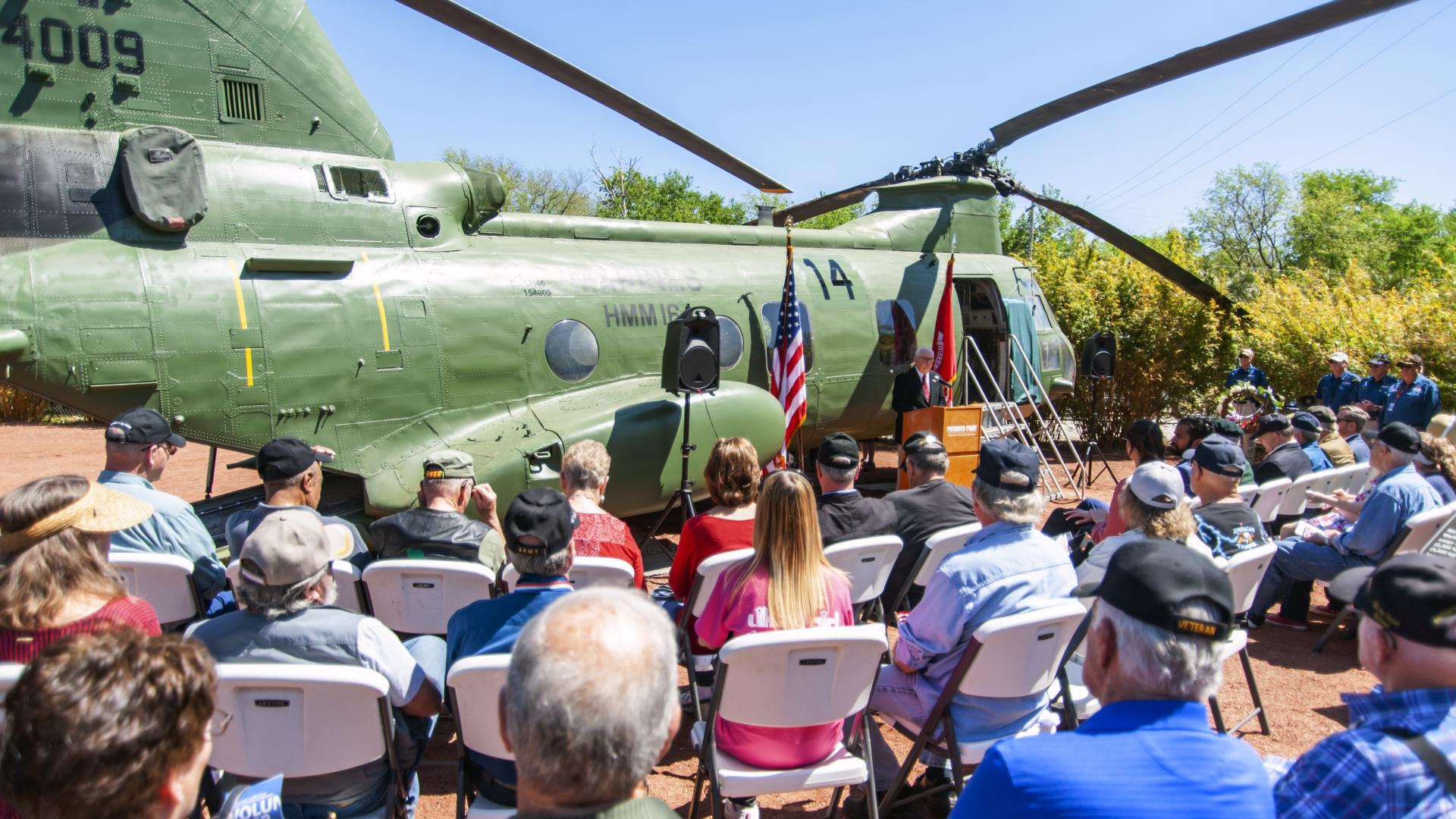 Vietnam Veterans speaking to a crowd