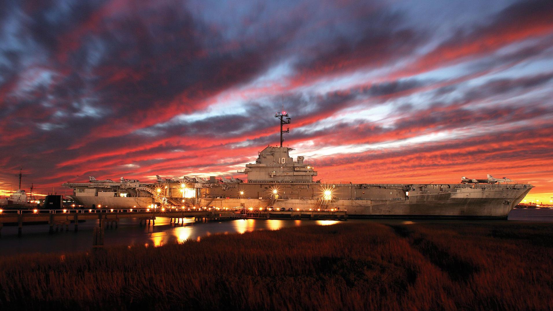 Yorktown at night