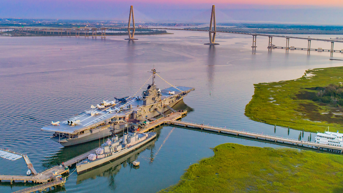 The Yorktown at sunset.