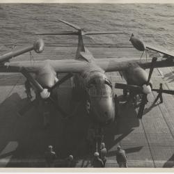 Primary Image of Overhead View of an AJ (A-2) Savage on the Flight Deck of the USS Yorktown (CVA-10)