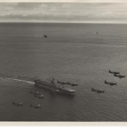 Primary Image of Skyraiders Flyover the USS Yorktown (CVA-10)