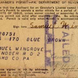 Primary Image of The Learner's Permit of Samuel Wingrove