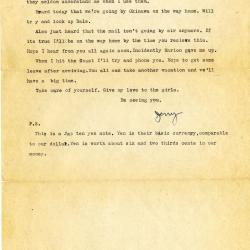 Alternative Image of Letter from Lt. Gerald Hennesy to His Mother Dated September 23, 1945