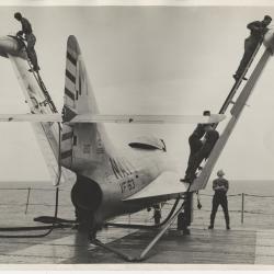 Primary Image of Refueling a F9F Panther on the Flight Deck of the USS Yorktown (CVA-10)