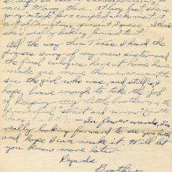 Alternative Image of Letter From Elisha "Smokey" Stover to his Siblings Dated December 6, 1942