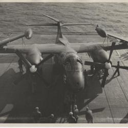 Alternative Image of Overhead View of an AJ (A-2) Savage on the Flight Deck of the USS Yorktown (CVA-10)